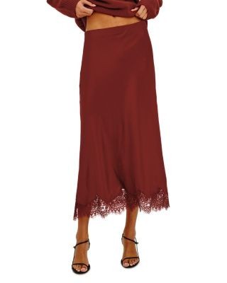 Rails Lace Trim Midi Skirt