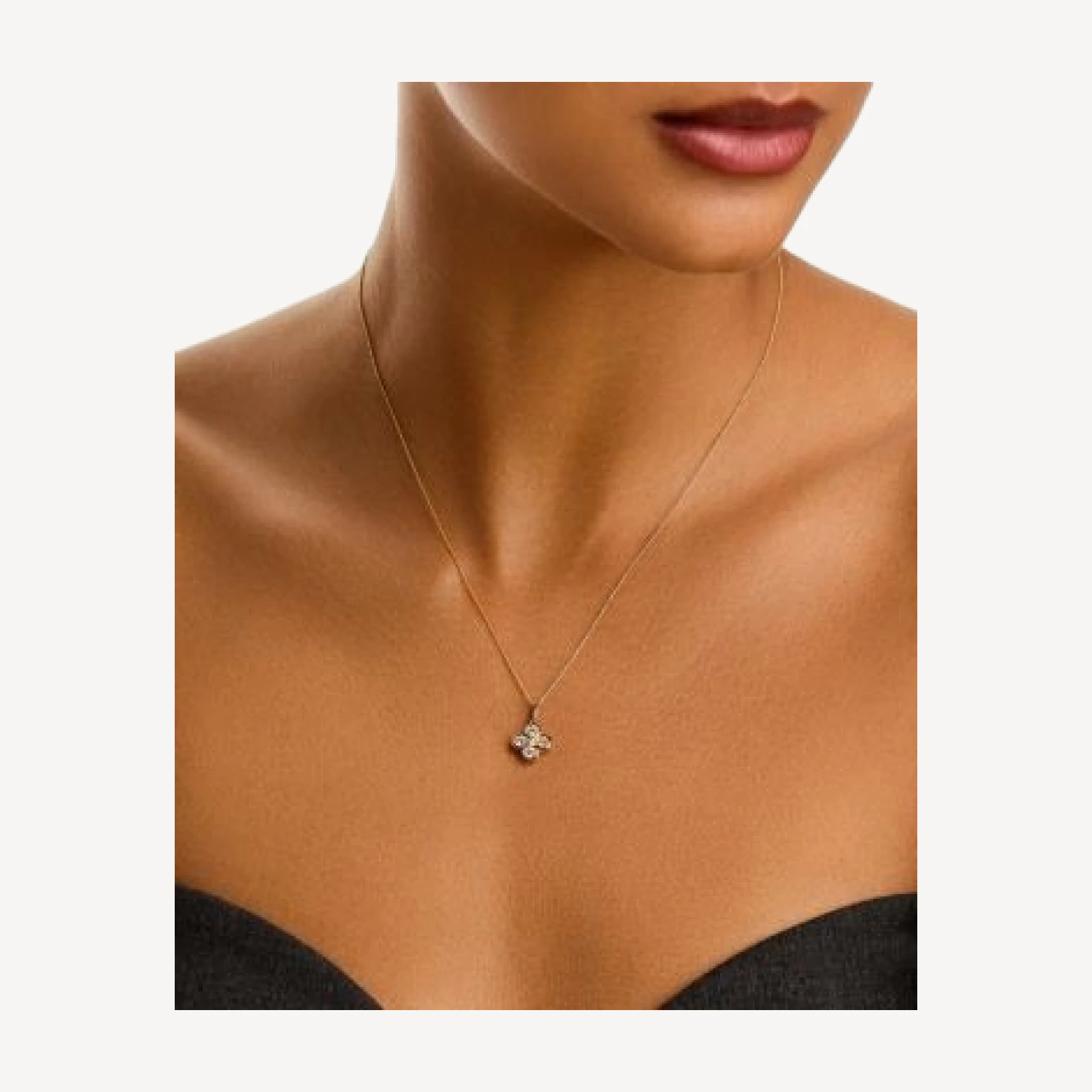 Bloomingdale's Fine Collection Diamond Clover Pendant Necklace in 14K Yellow Gold, 0.25 tcw