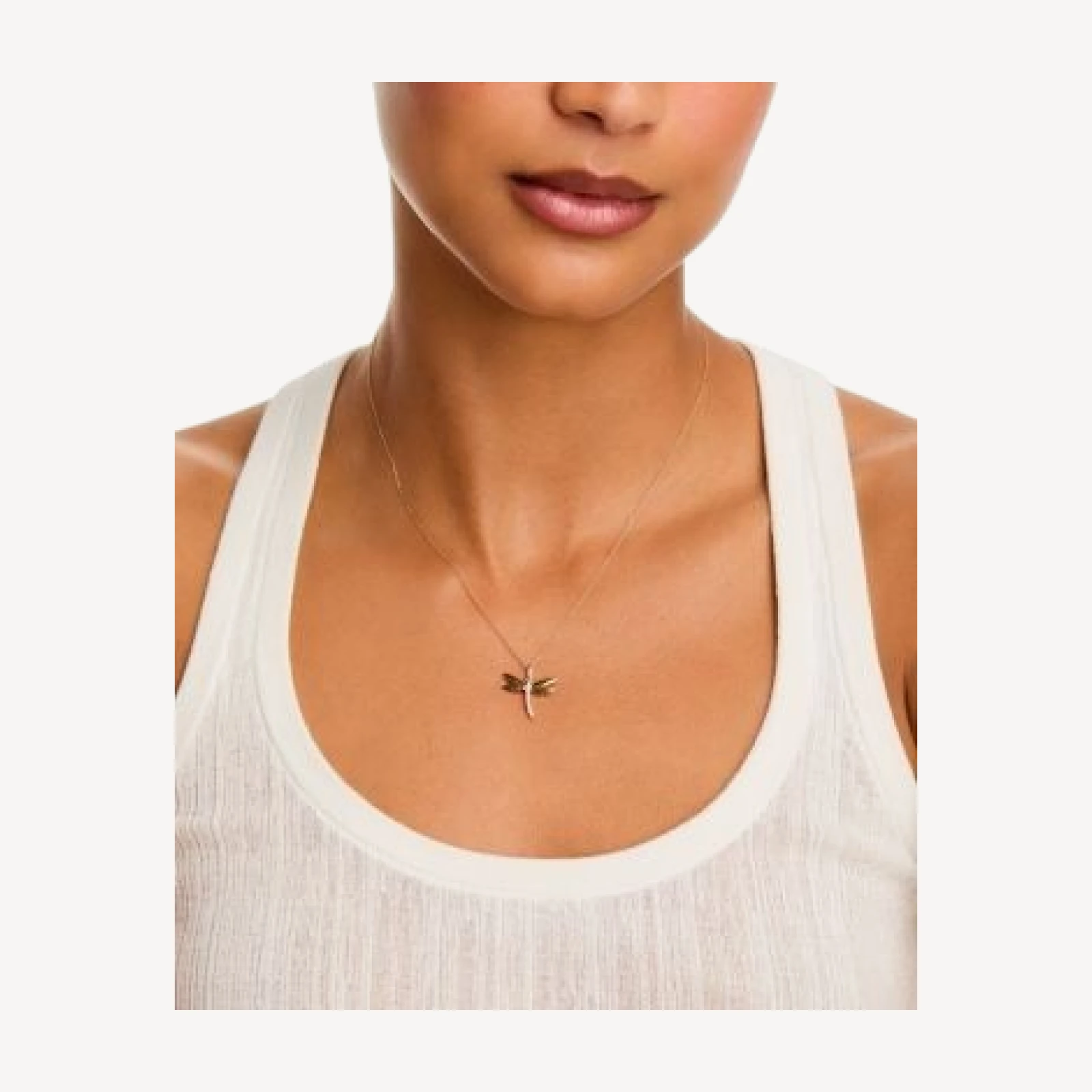 Bloomingdale's Fine Collection Diamond Dragonfly Pendant Necklace in 14K Yellow Gold, 0.10 tcw