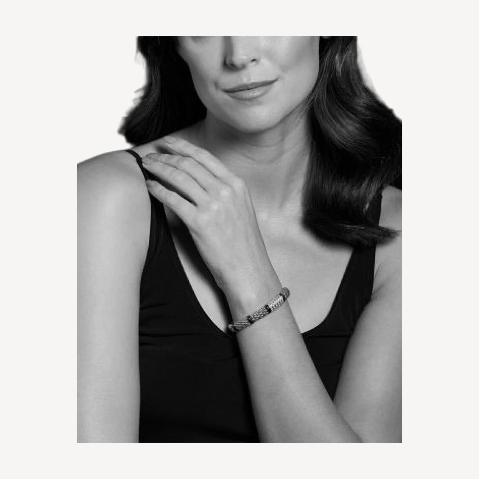 Lagos Sterling Silver Black Caviar Rope Bracelet with Diamonds & Black Ceramic
