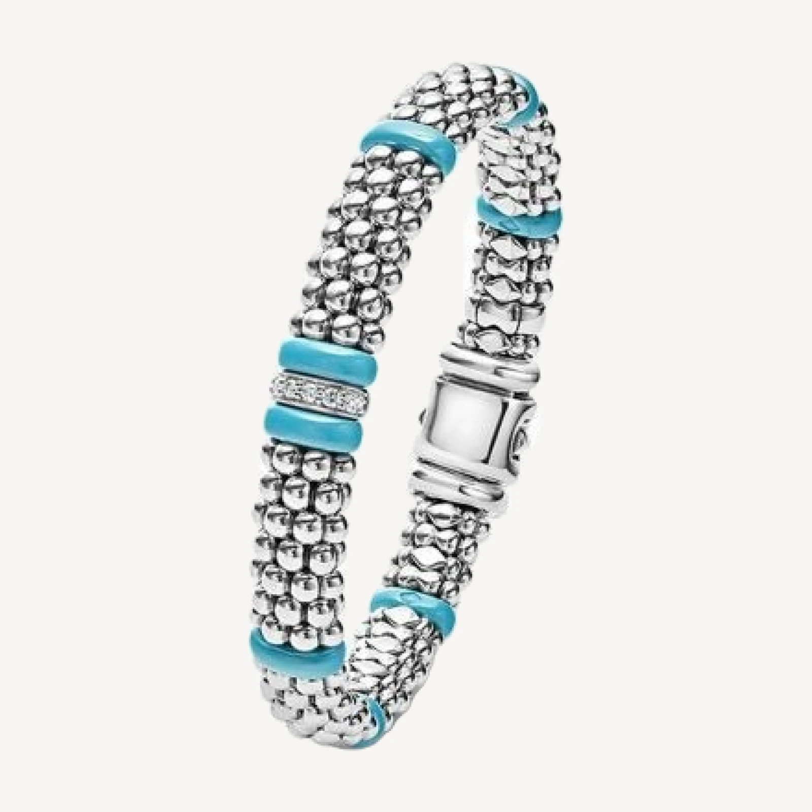 Lagos Blue Caviar & Diamond Sterling Silver Bracelet, 6.5