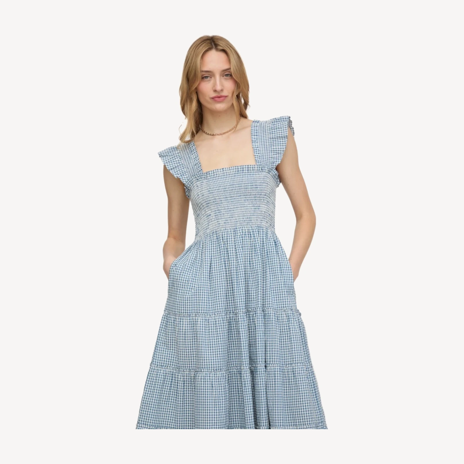 The Ellie Nap Dress - Lagoon Gingham