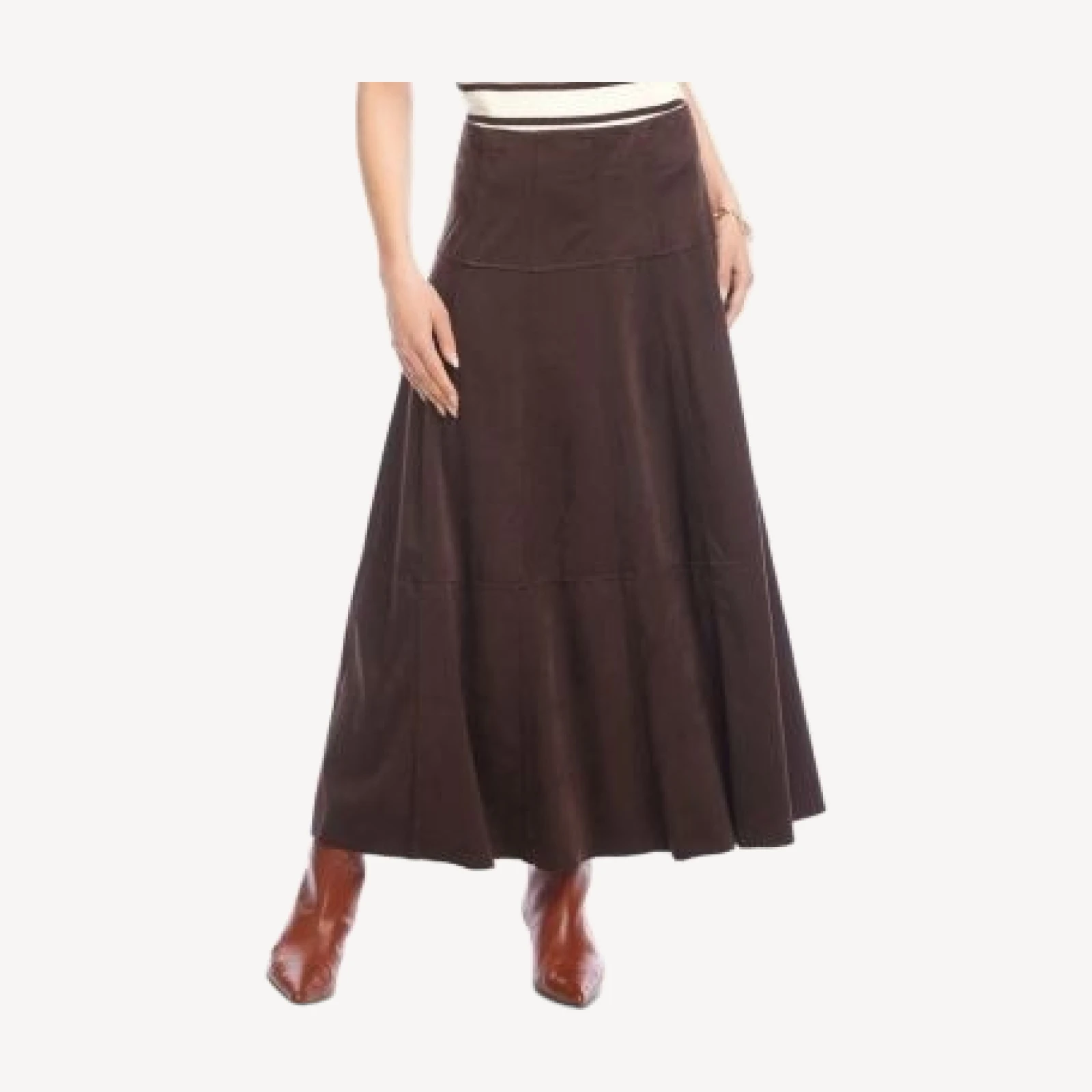 Karen Kane Tiered Faux Suede Skirt