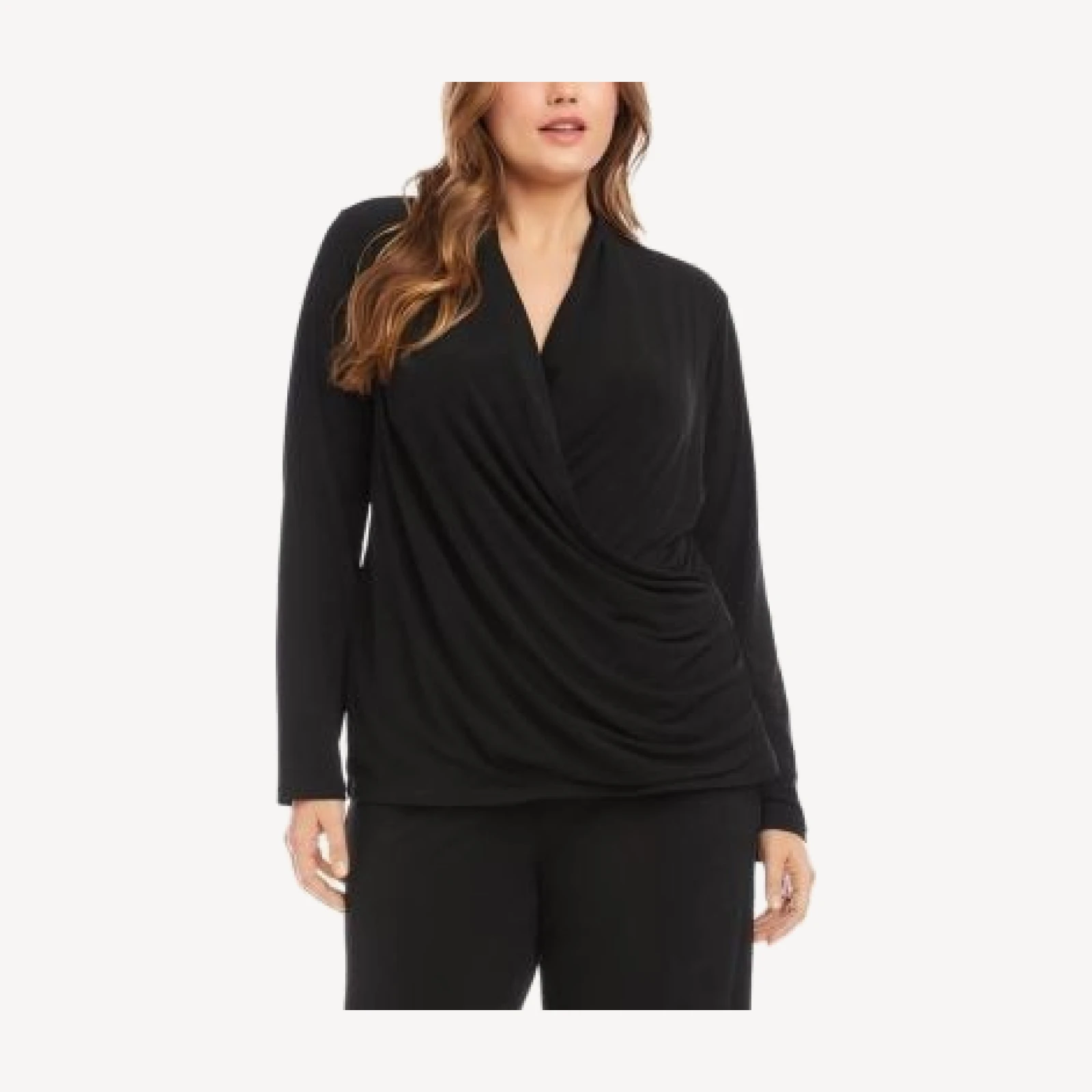 Karen Kane Drape Front Crossover V Neck Top