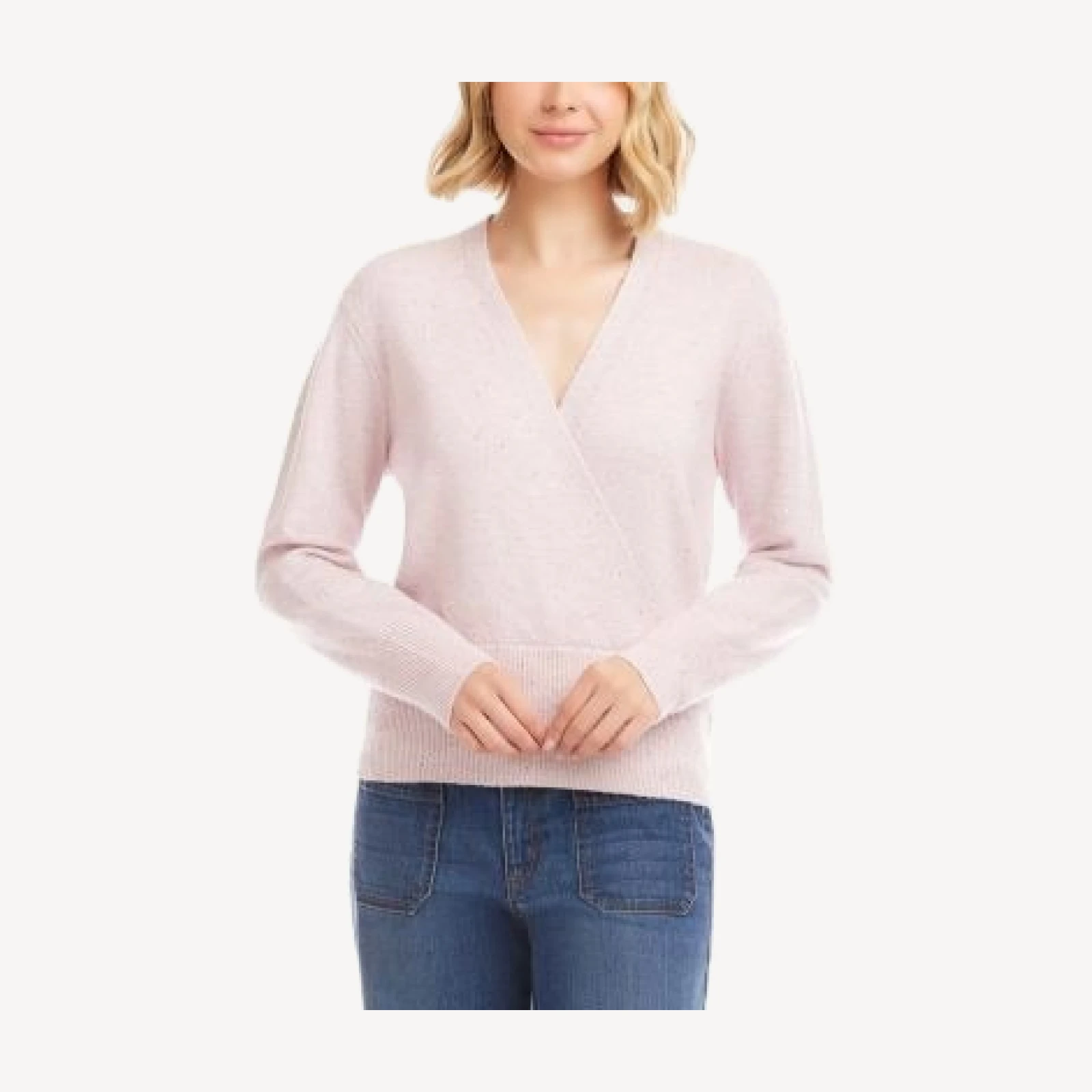 Karen Kane Sequin Crossover Wrap Sweater