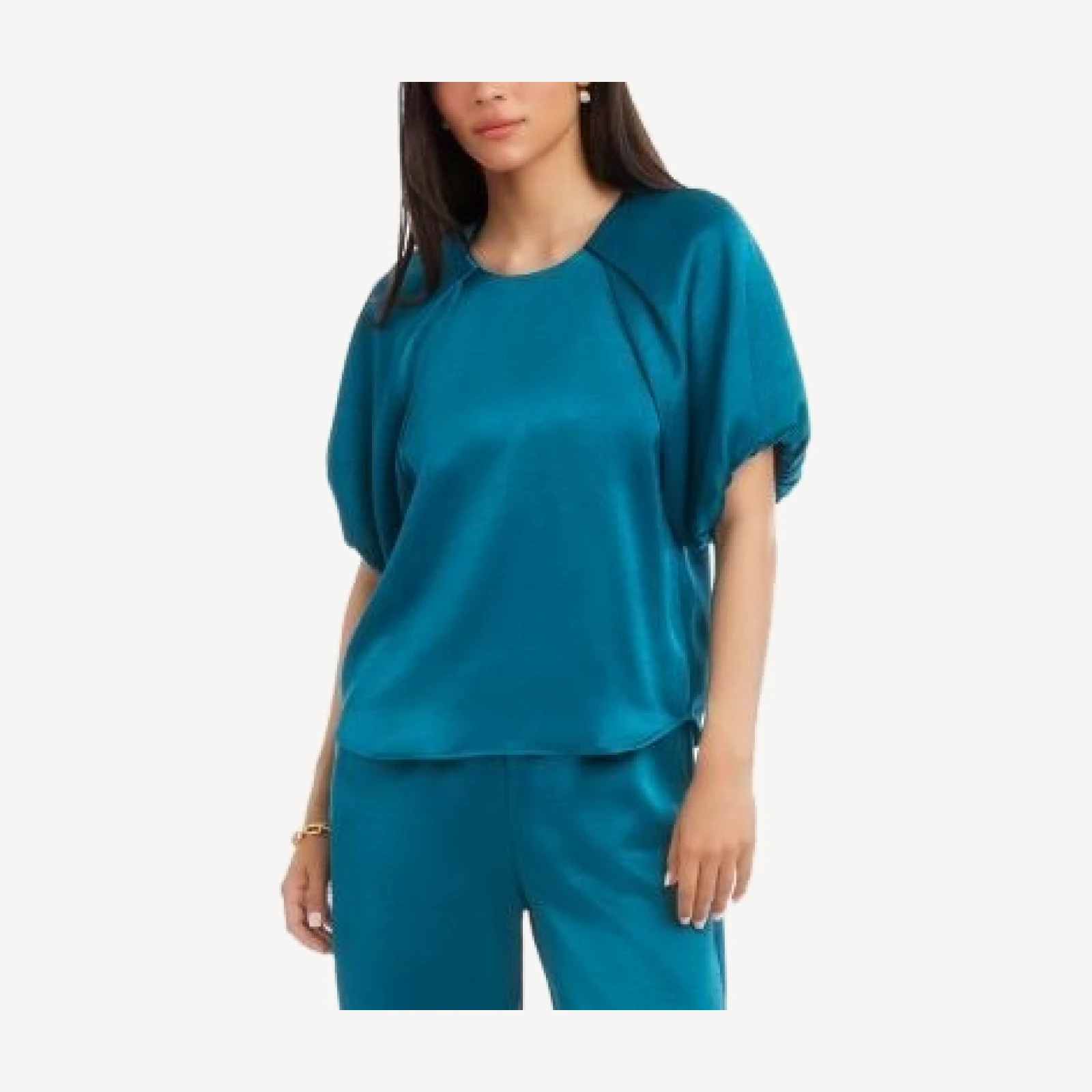 Karen Kane Puff Sleeved Satin Top