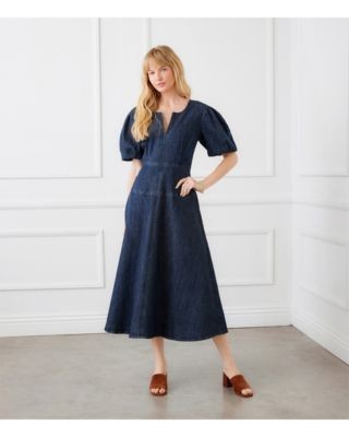 Karen Kane Puffed Sleeve Midi Dress