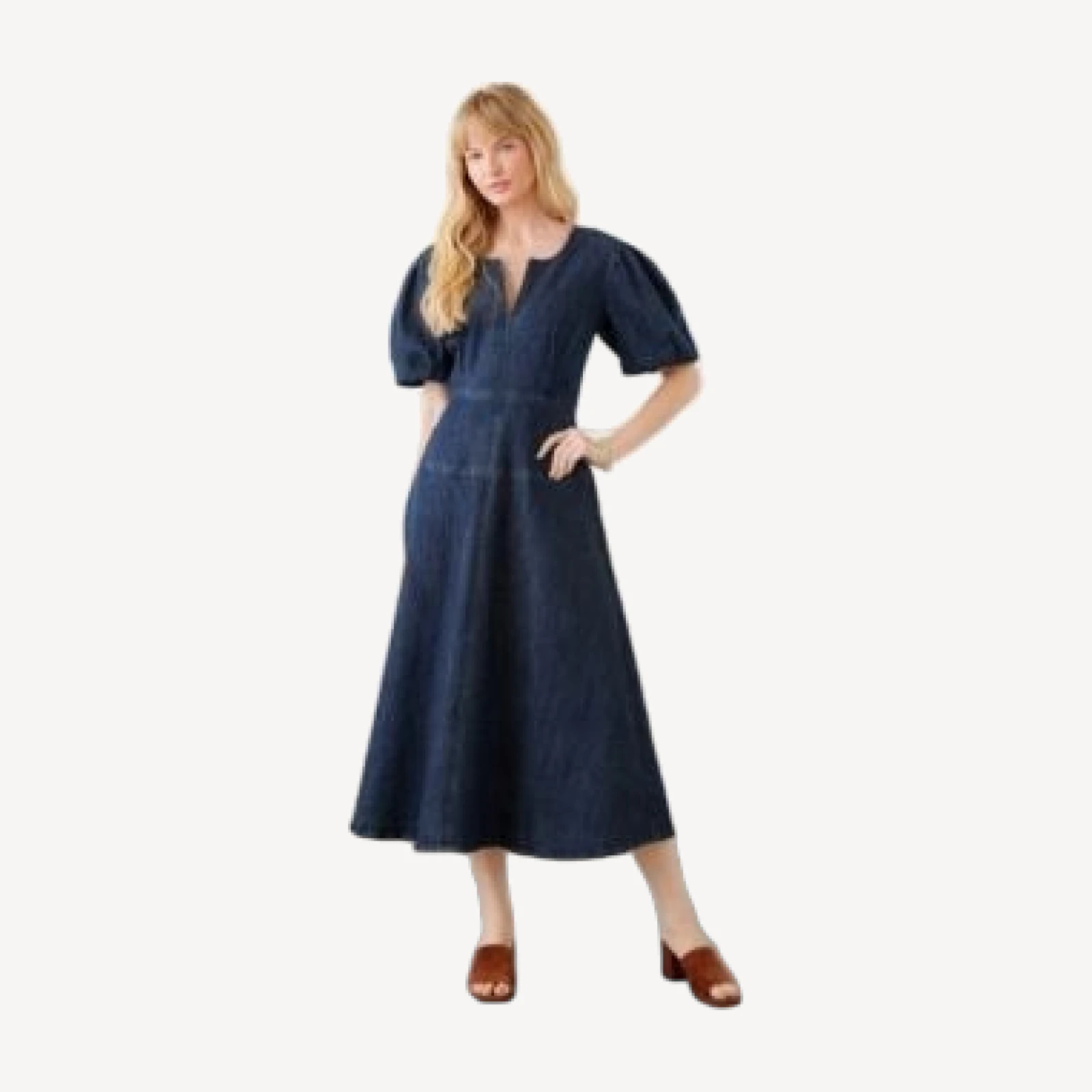 Karen Kane Puffed Sleeve Midi Dress