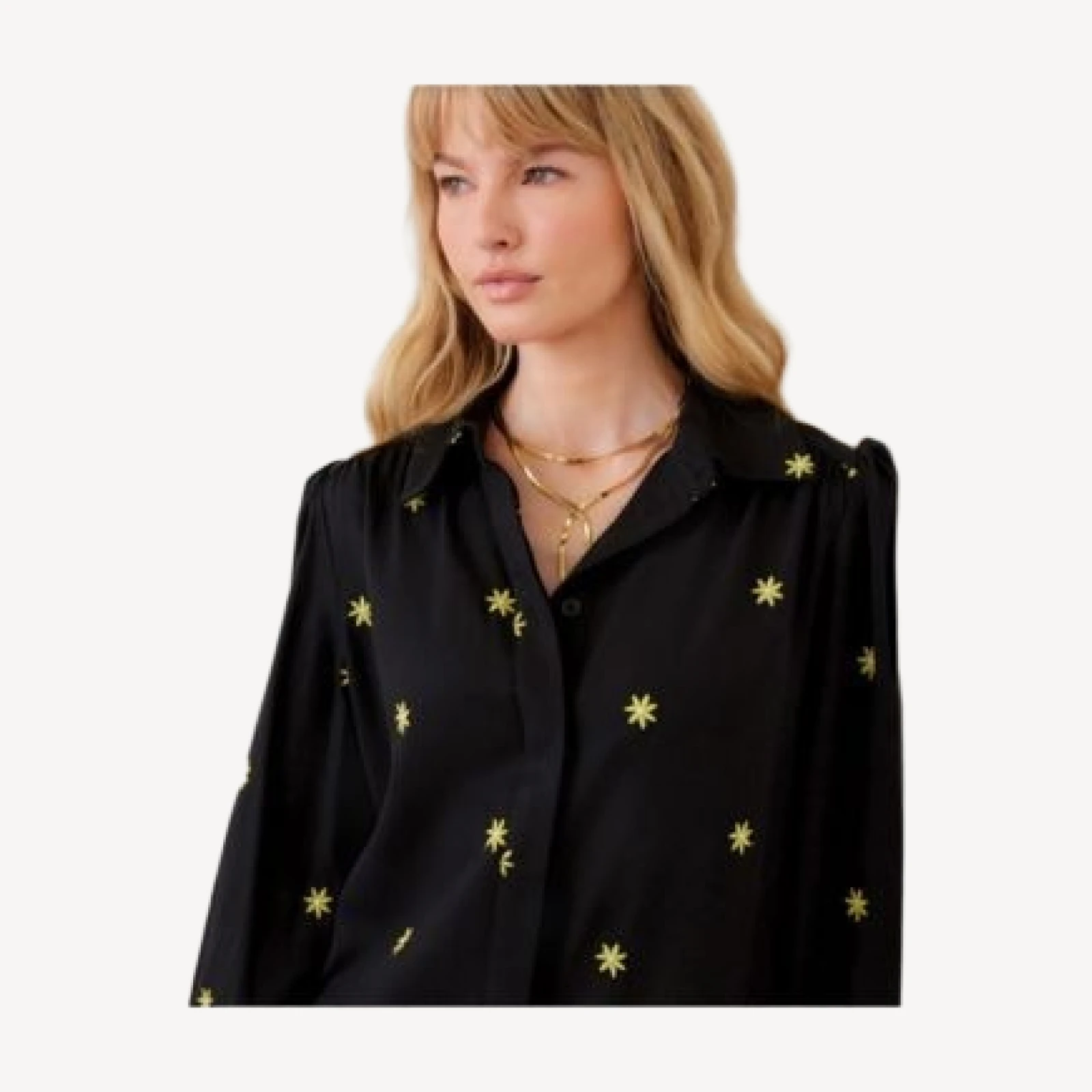 Karen Kane Long Sleeve Embroidered Ruffle Hem Dress