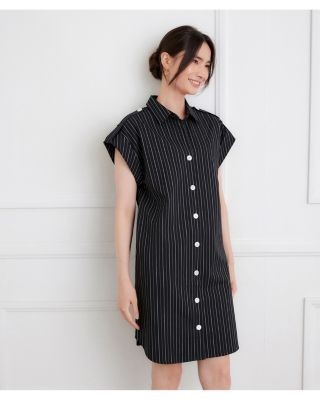 Karen Kane Stripe Cap Sleeve Shirtdress