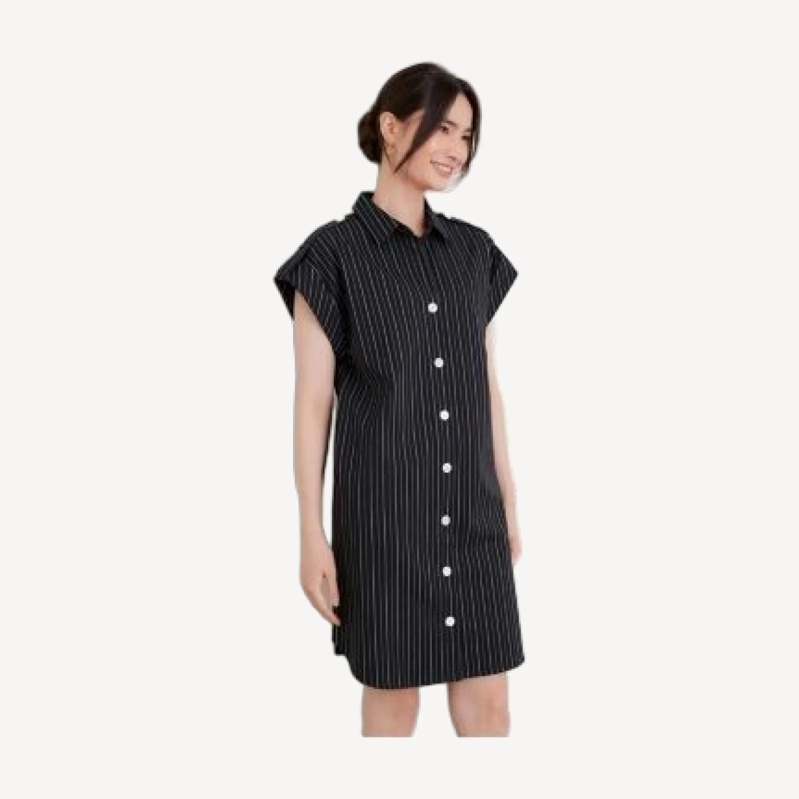 Karen Kane Stripe Cap Sleeve Shirtdress