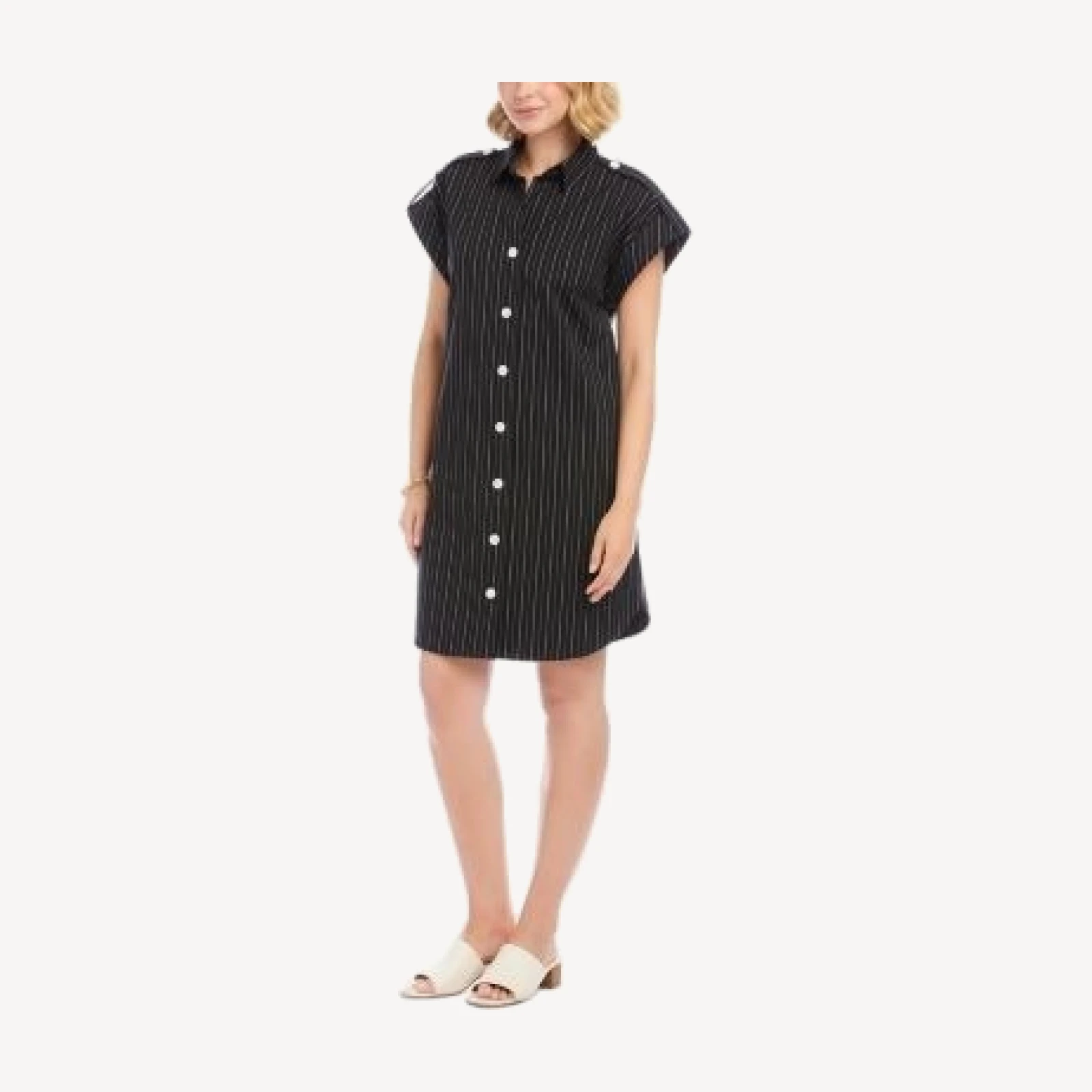 Karen Kane Stripe Cap Sleeve Shirtdress