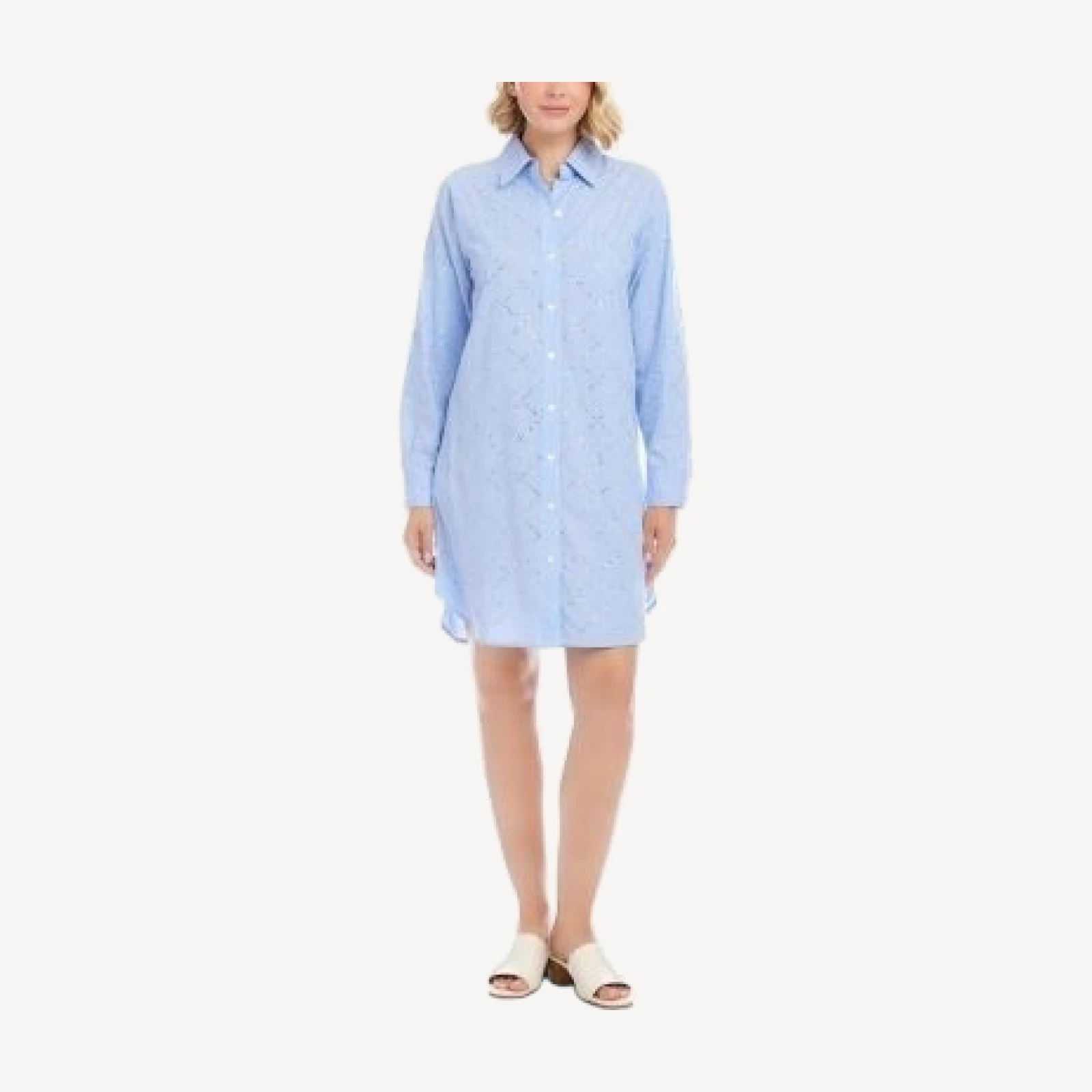 Karen Kane Roll Tab Embellished Shirt Dress