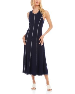 Karen Kane Sleeveless Stitch Detail Midi Dress