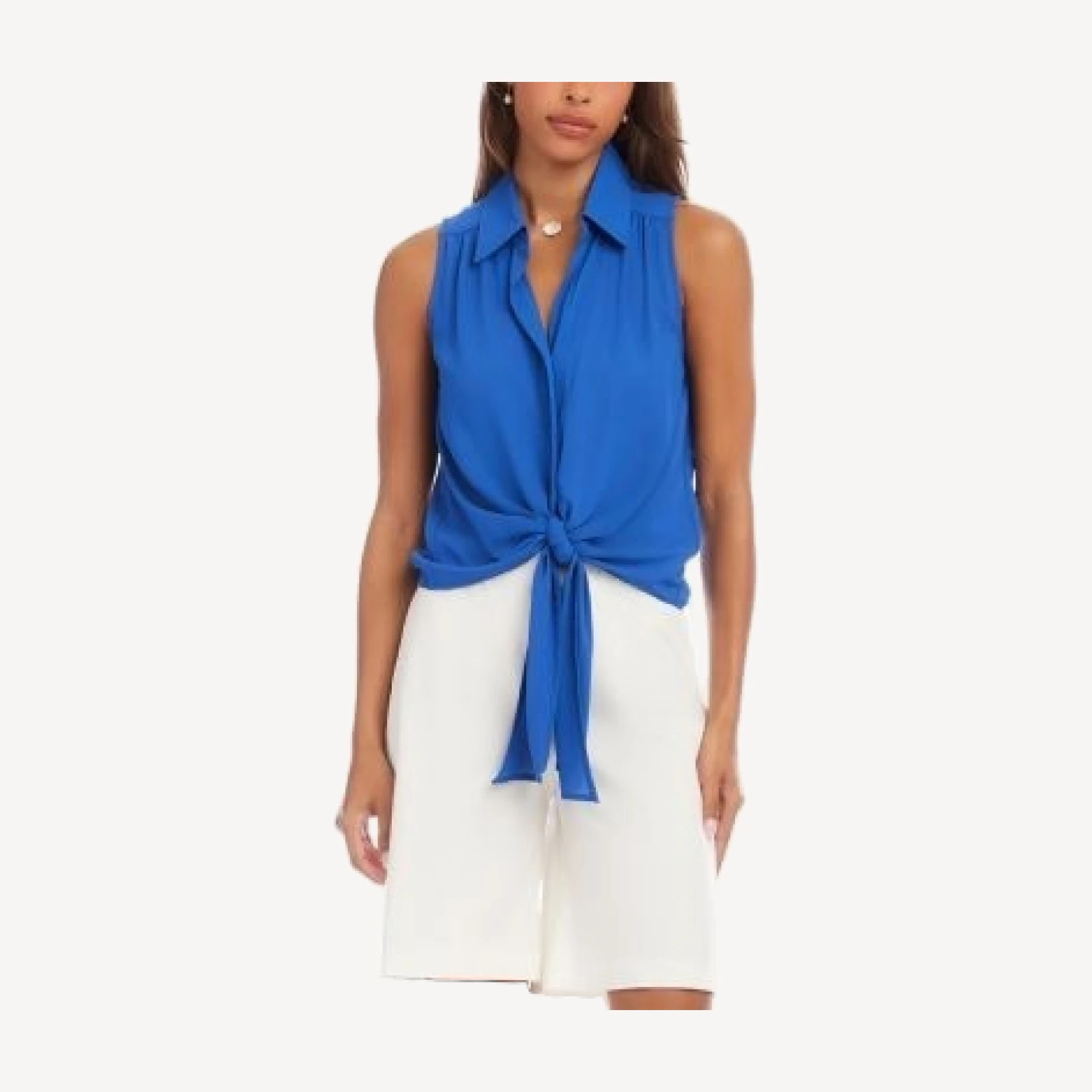 Karen Kane Sleeveless Tie Front Top