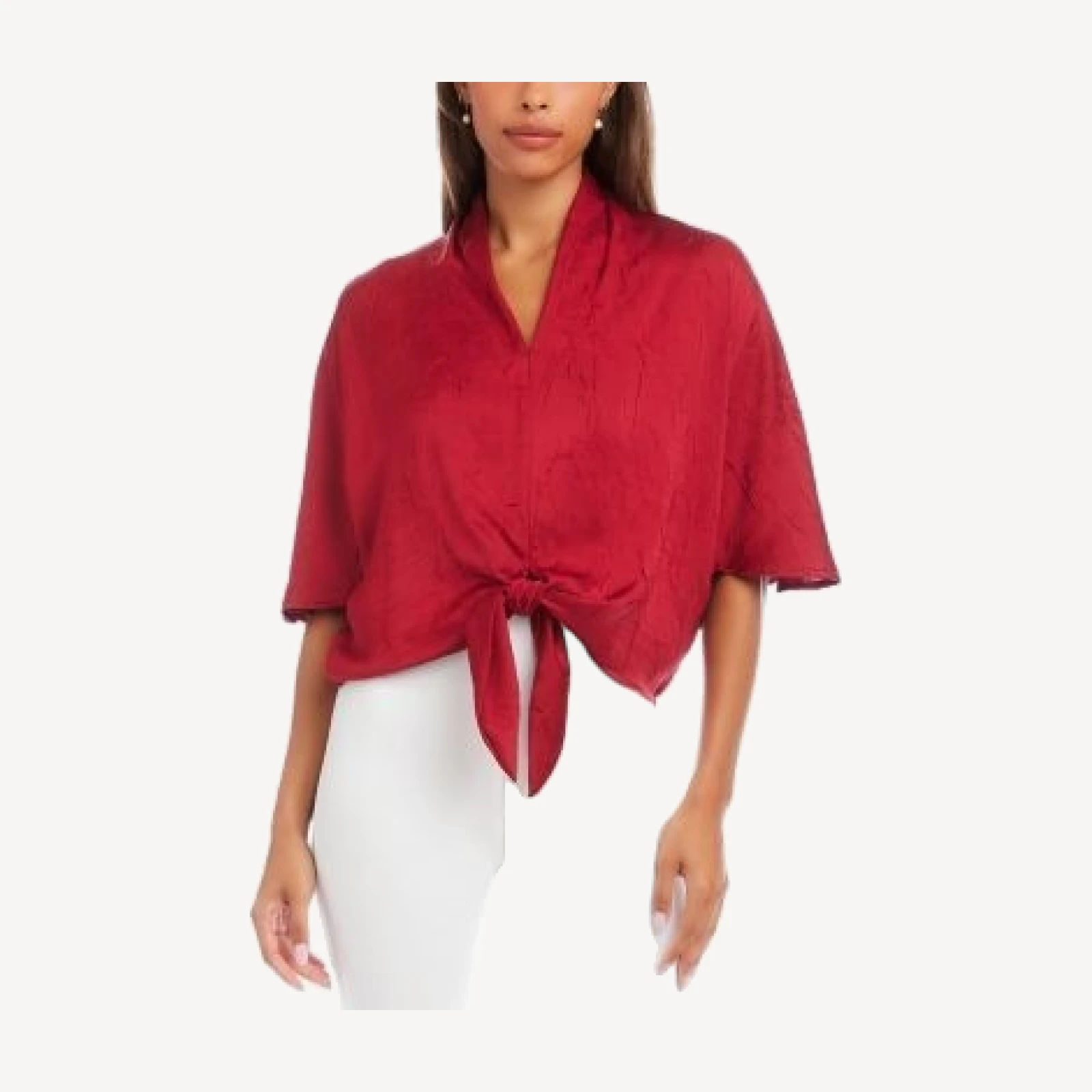 Karen Kane Flare Sleeve Tie Front Top