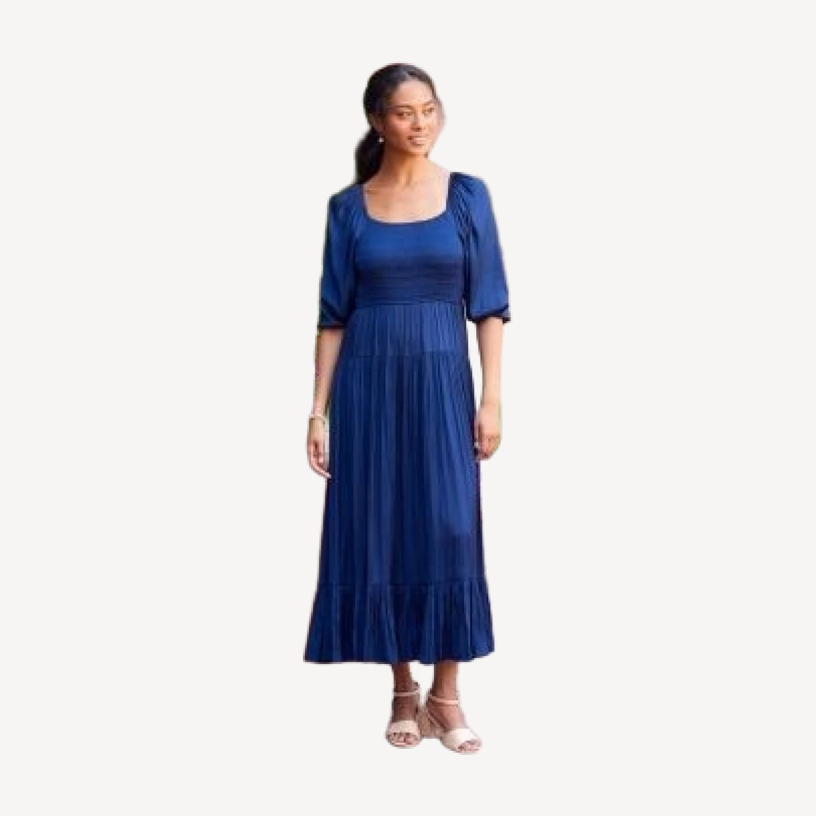 Karen Kane Blouson Sleeve Smocked Midi Dress