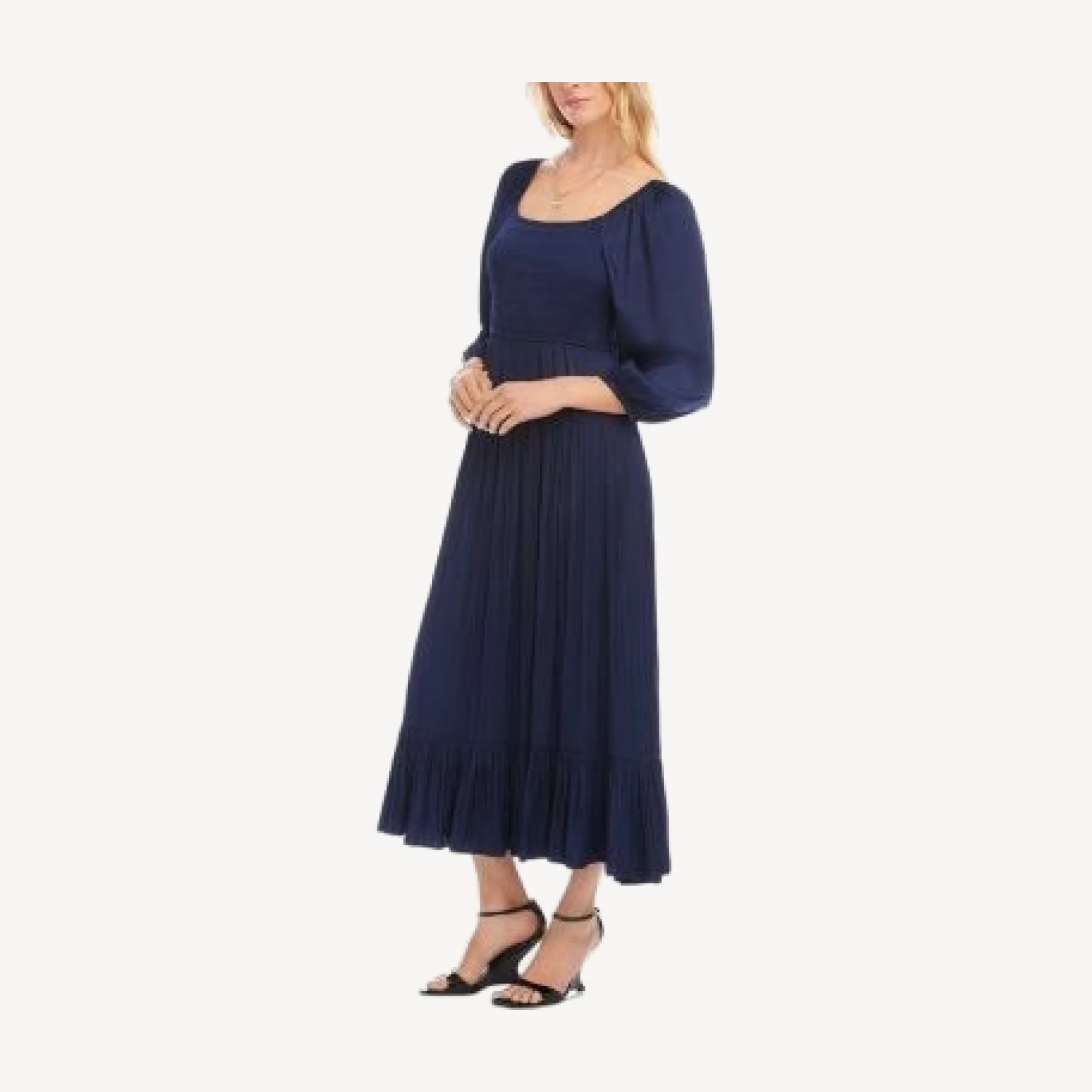 Karen Kane Blouson Sleeve Smocked Midi Dress