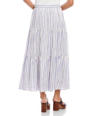 Karen Kane Stripe Tiered Midi Skirt
