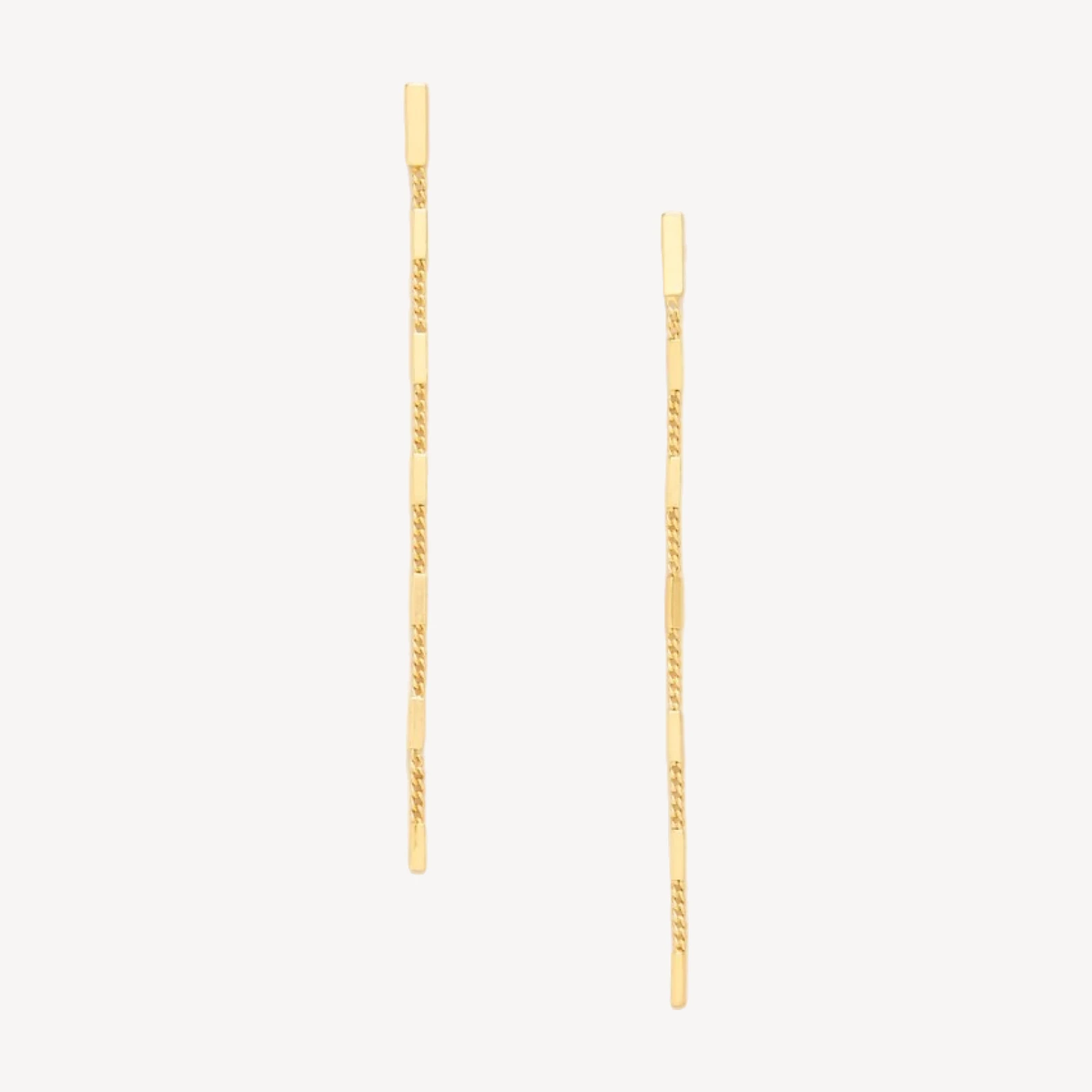 Linear chain station earrings