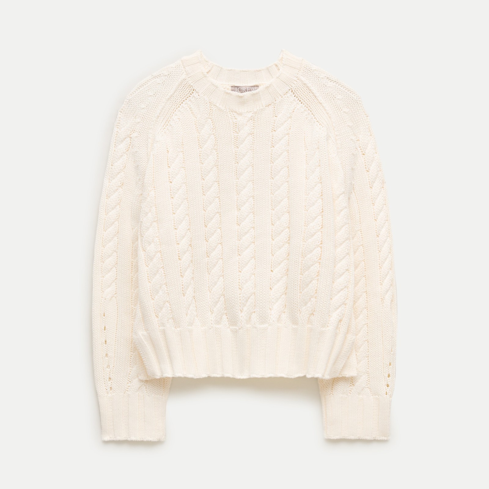 Rive crewneck in mixed cable-knit cotton