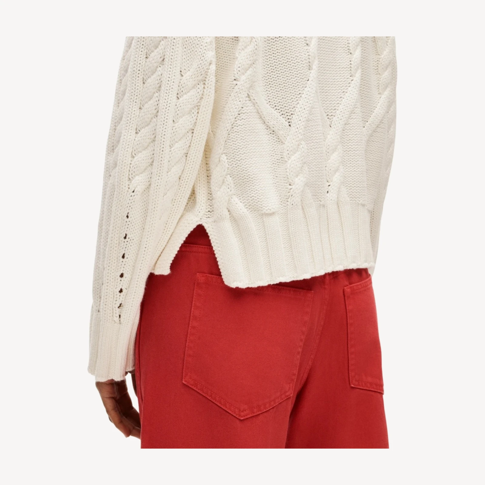 Rive crewneck in mixed cable-knit cotton