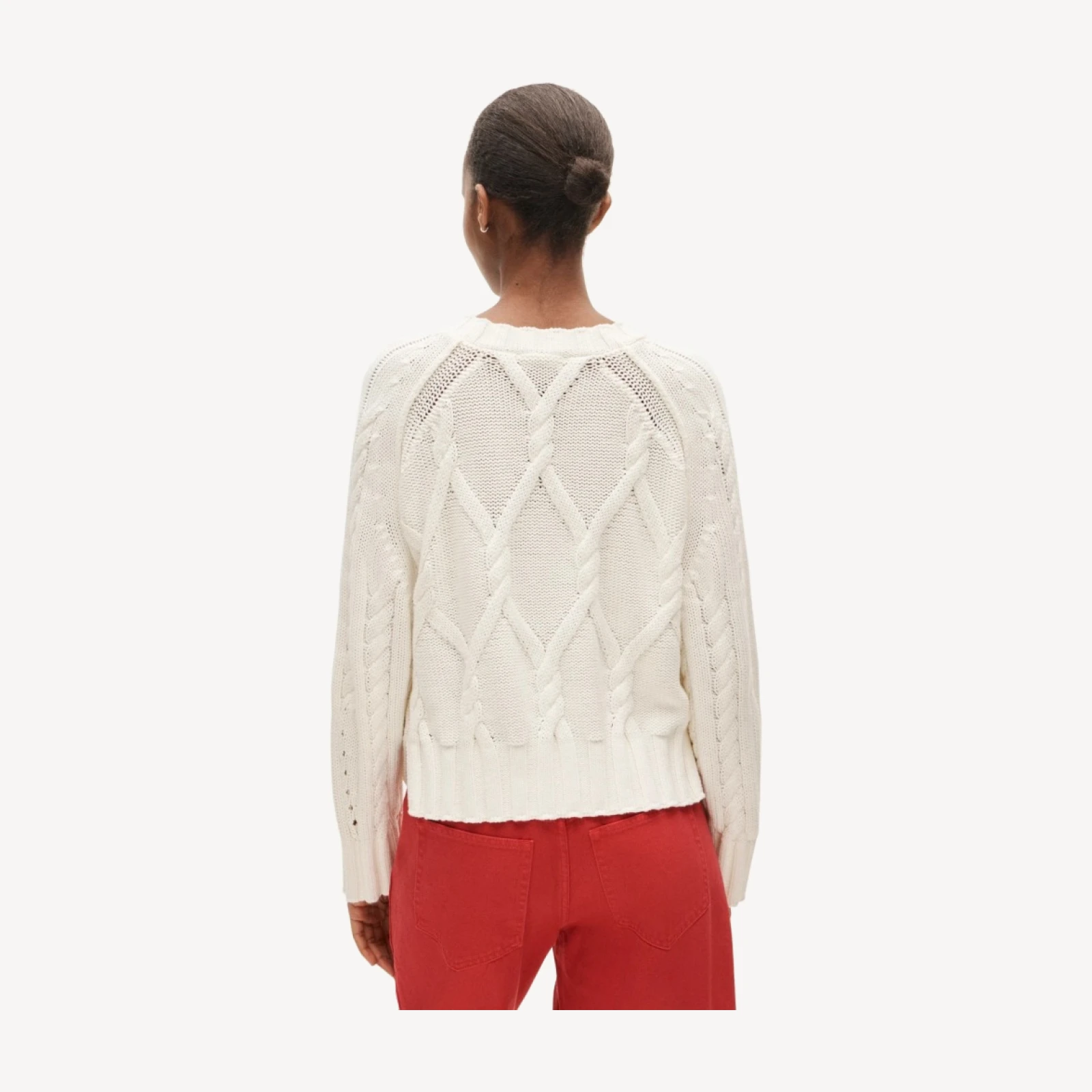 Rive crewneck in mixed cable-knit cotton
