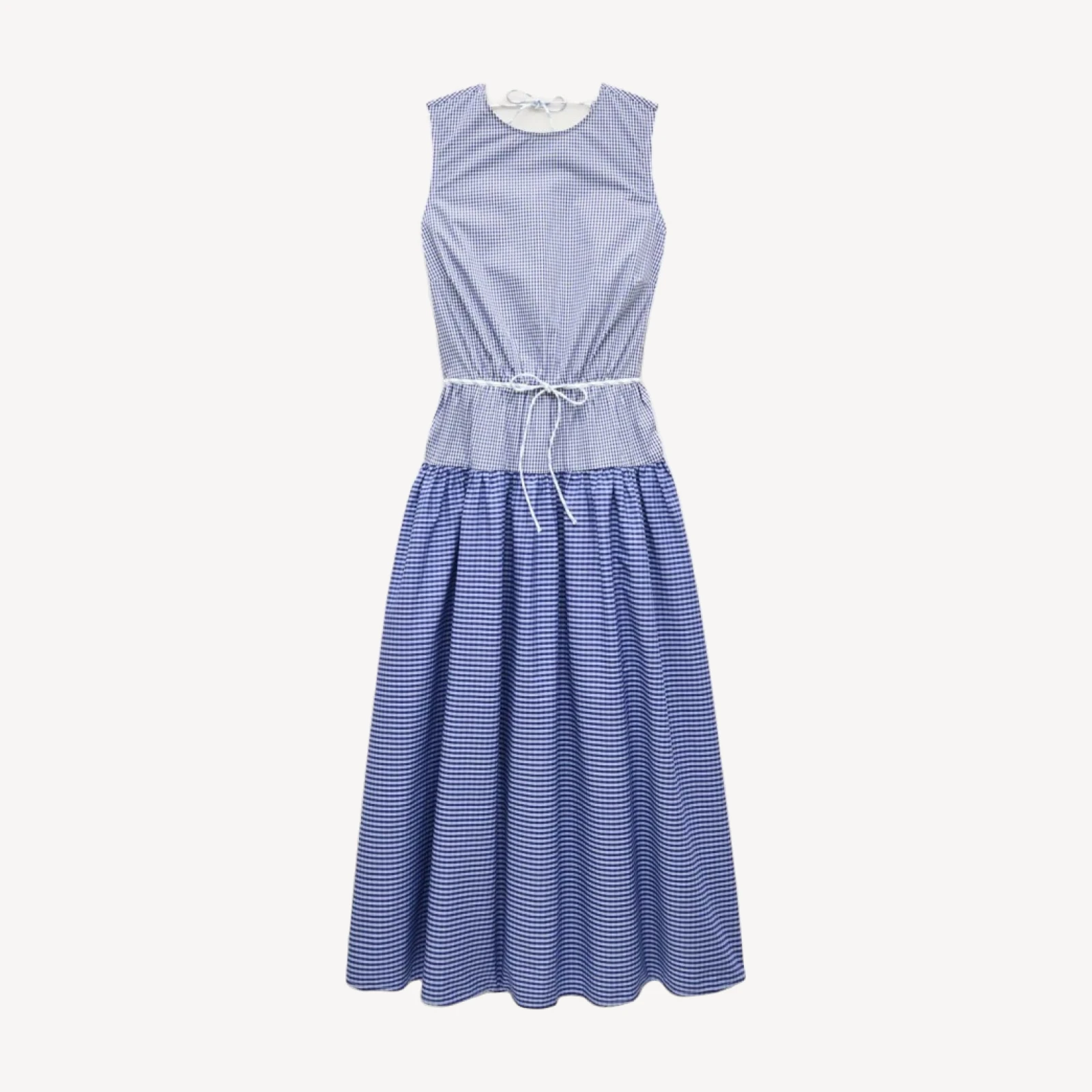 Open-back dress in mixed gingham print