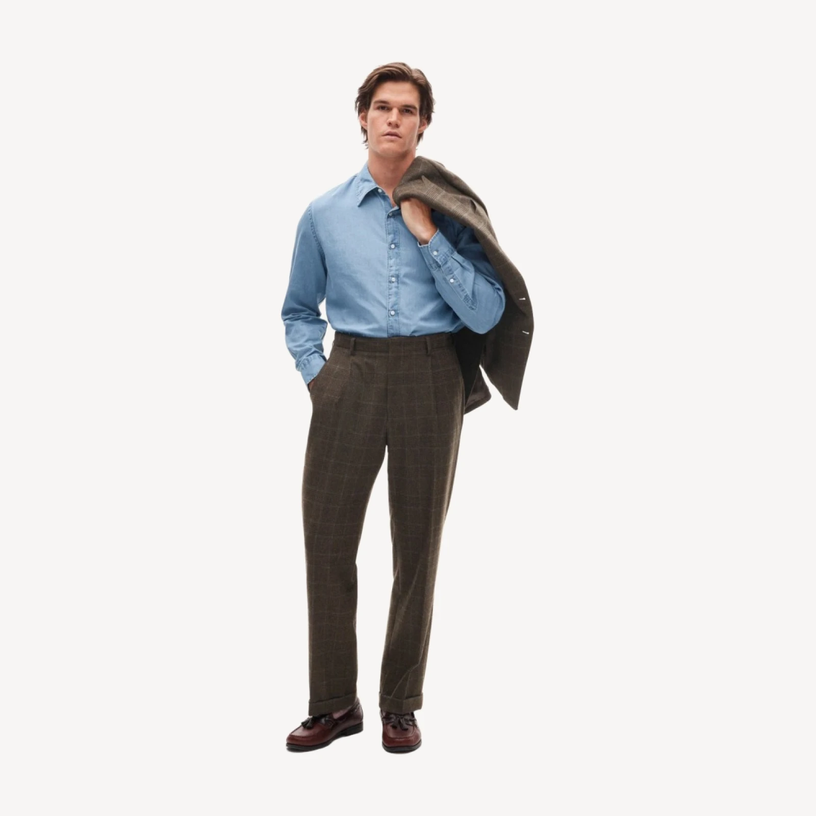 Kenmare Relaxed-fit suit pant in Scottish lambswool blend