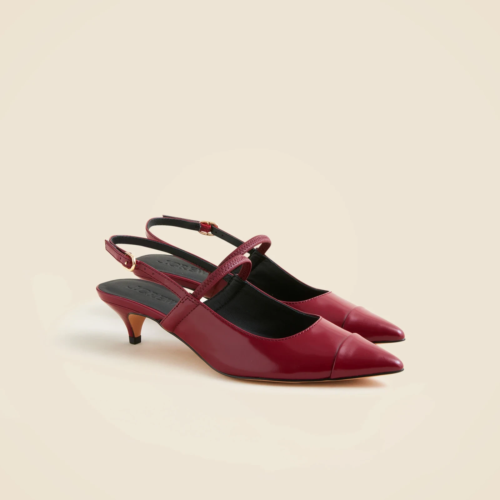 Robin Mary Jane kitten heels in spazzolato leather
