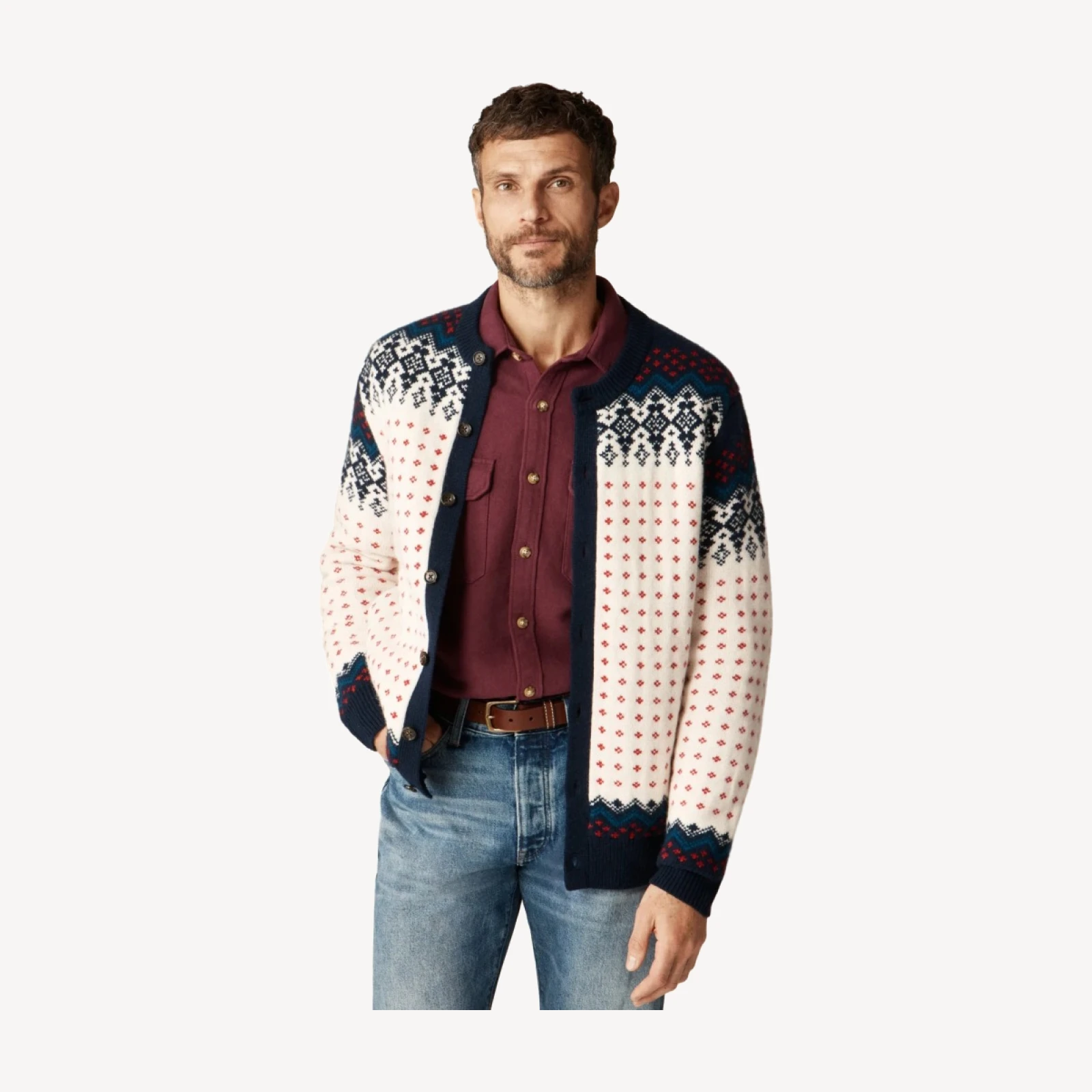 Fair Isle cardigan in lambswool