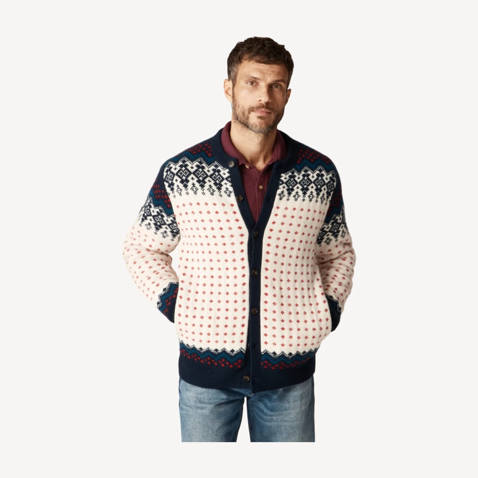 Fair Isle cardigan in lambswool