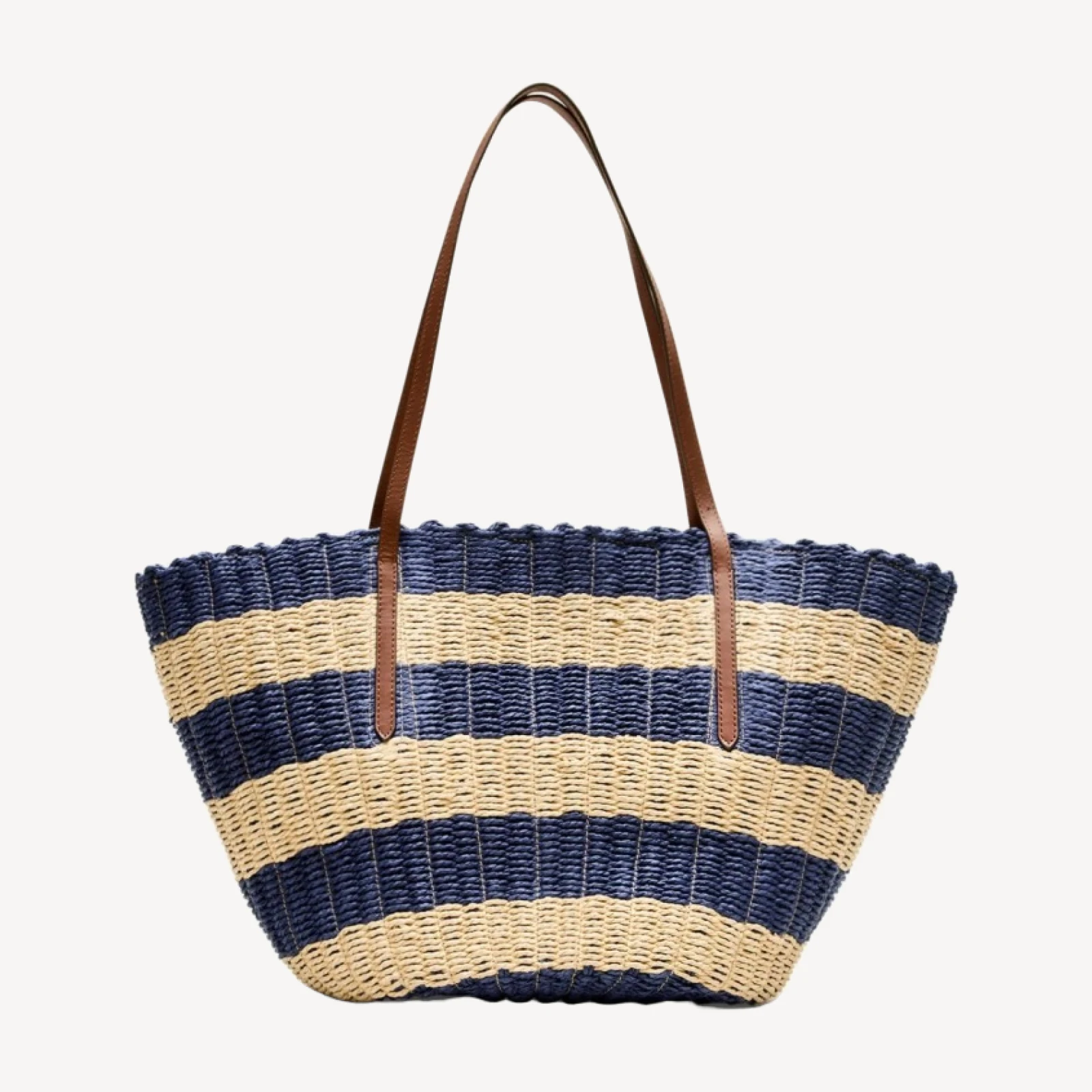 Como woven straw tote in stripe