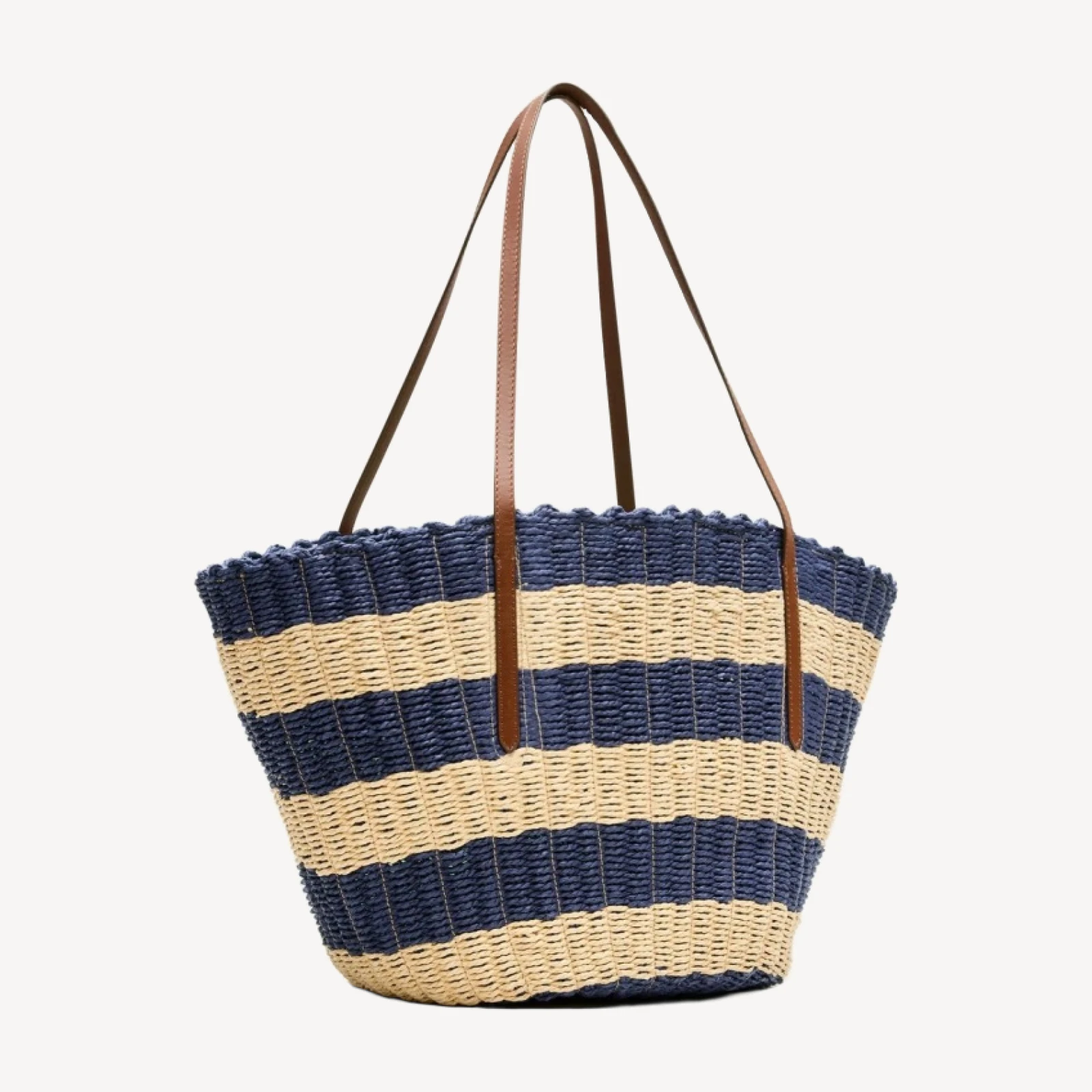 Como woven straw tote in stripe