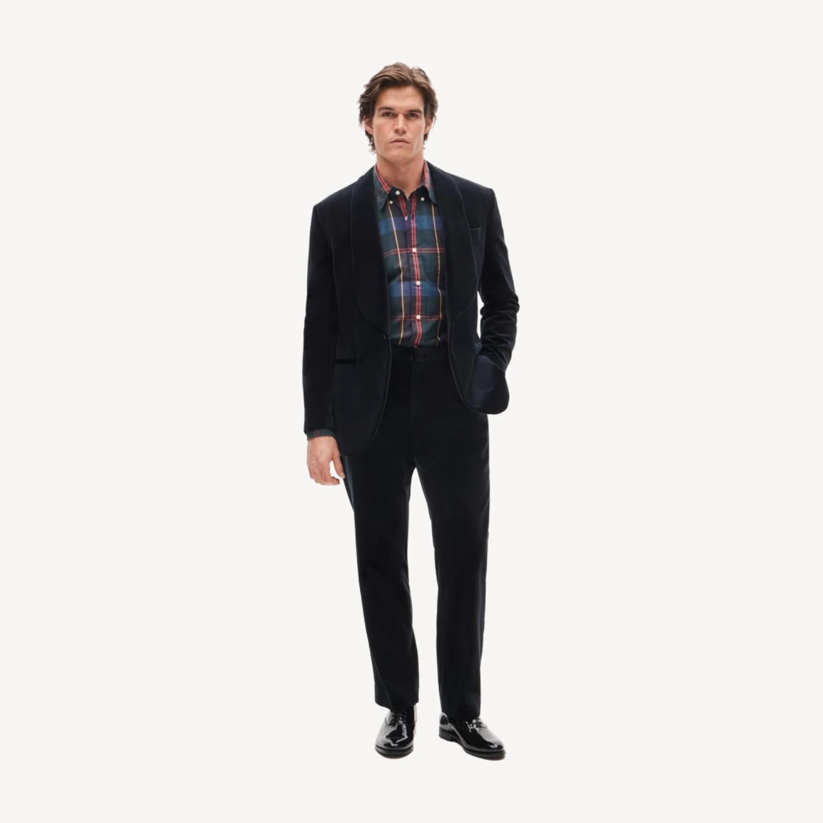 Crosby Classic-fit shawl-collar dinner jacket in velvet