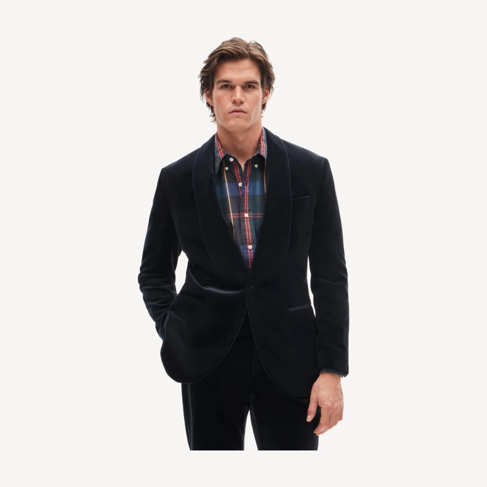 Crosby Classic-fit shawl-collar dinner jacket in velvet