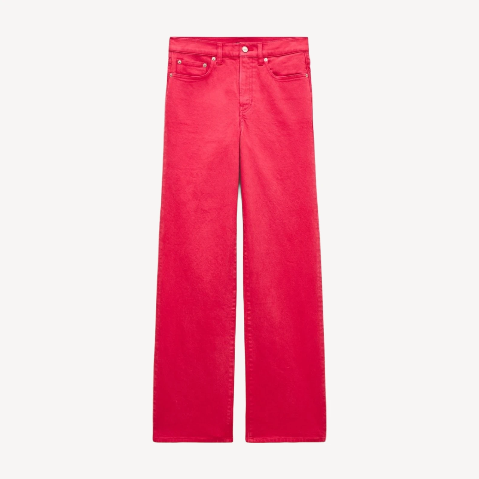 Full-length slim-wide jean in garment dye
