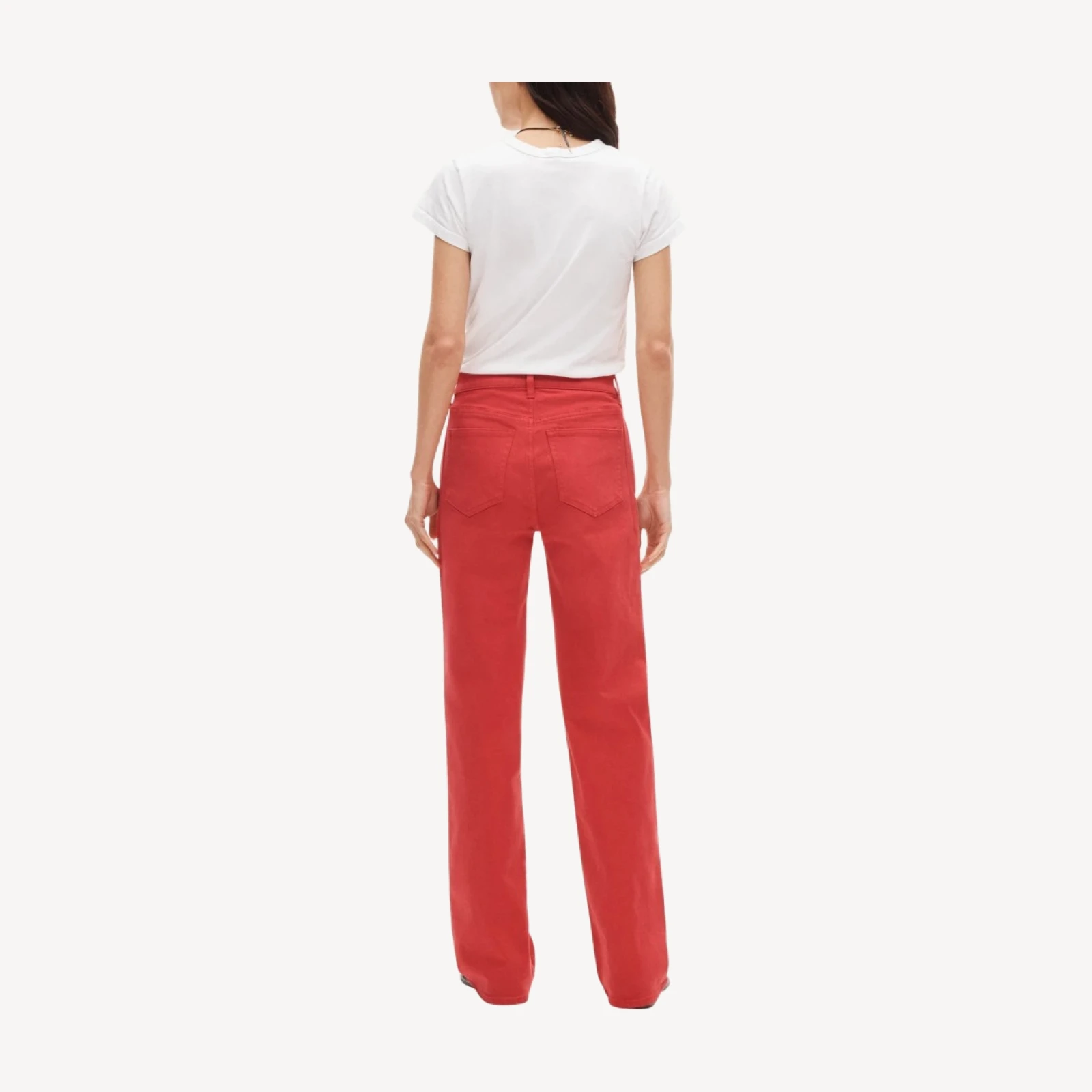 Full-length slim-wide jean in garment dye