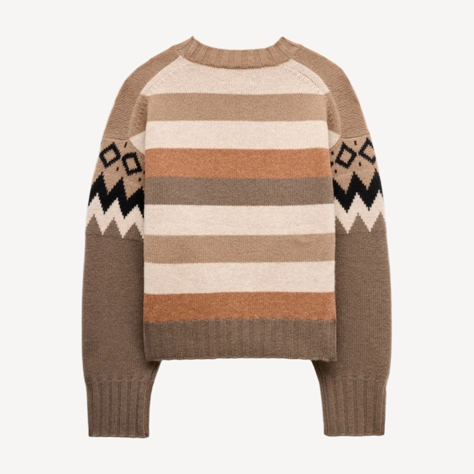Relaxed cashmere crewneck in geometric Fair Isle