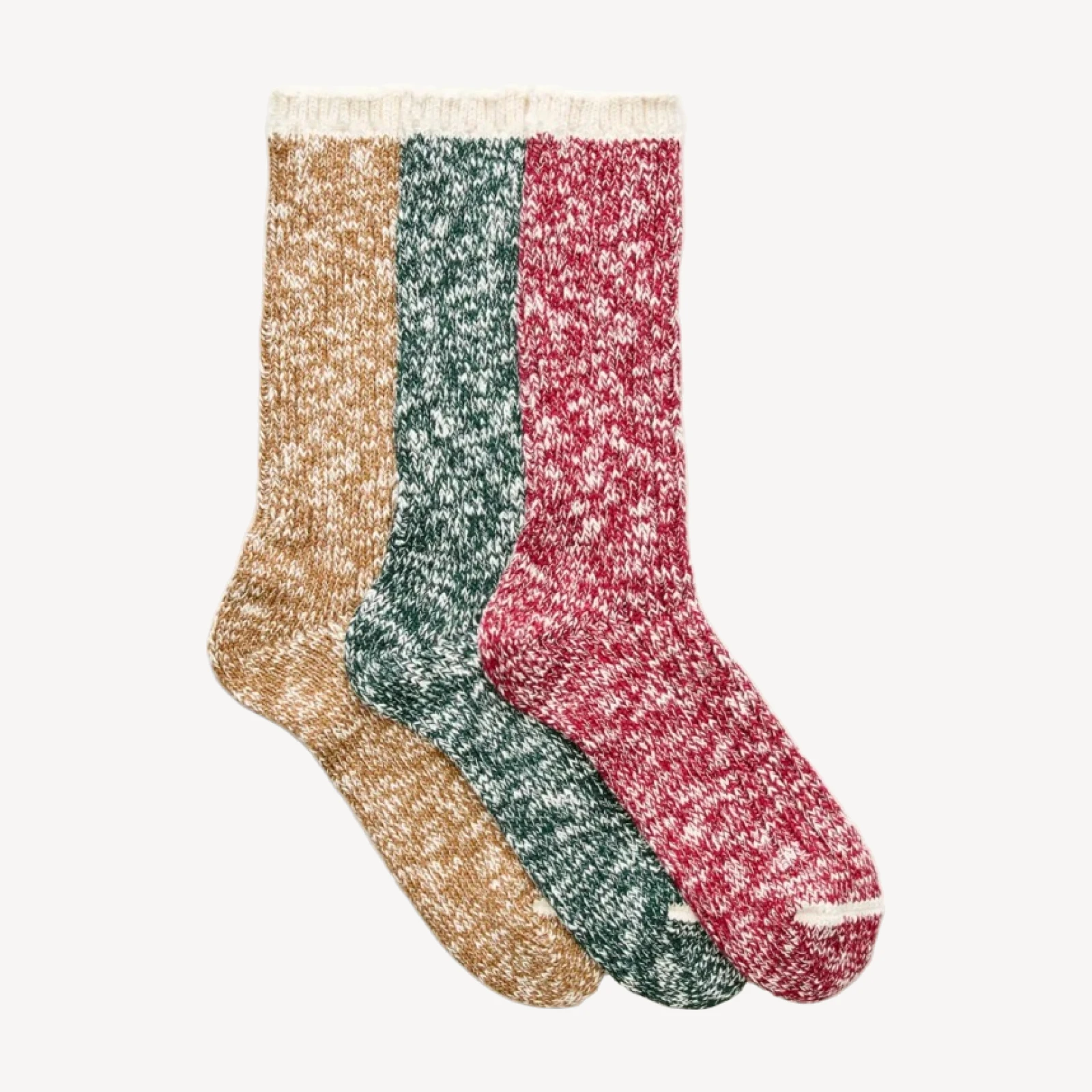 Cotton-blend marled socks three-pack