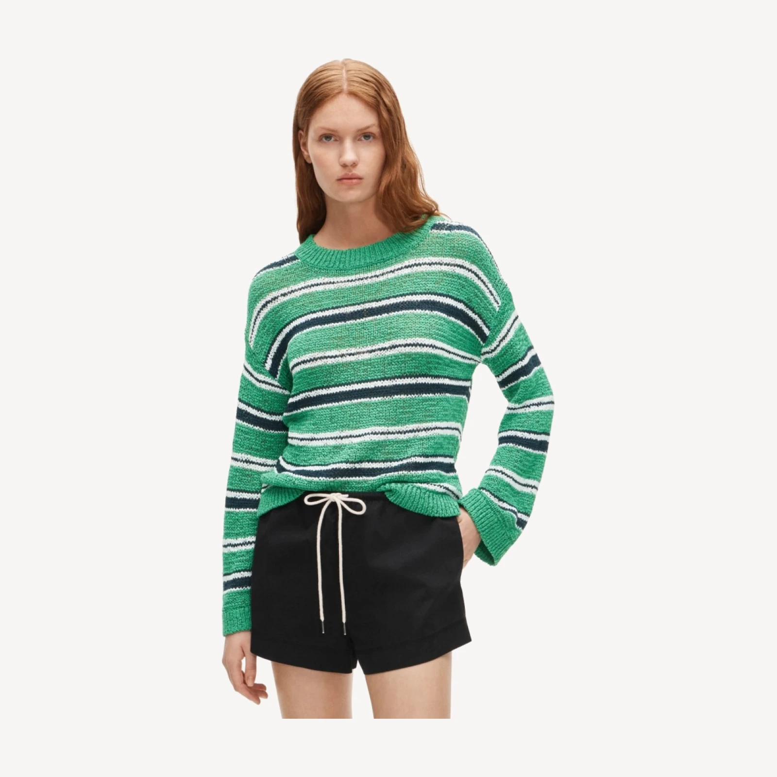 Montauk pullover sweater in multicolor stripe
