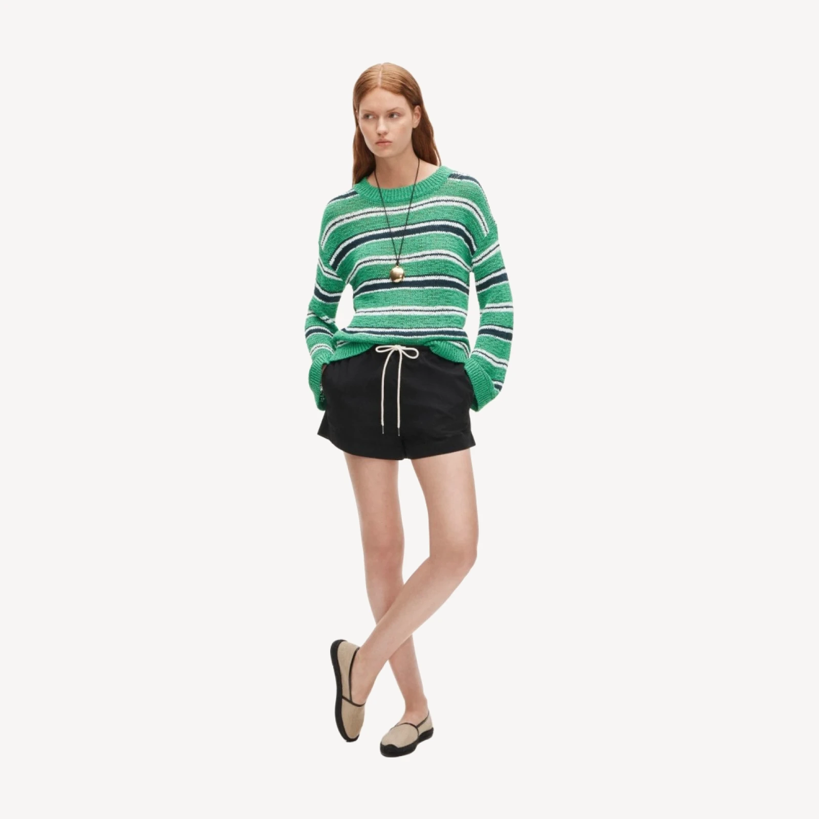 Montauk pullover sweater in multicolor stripe