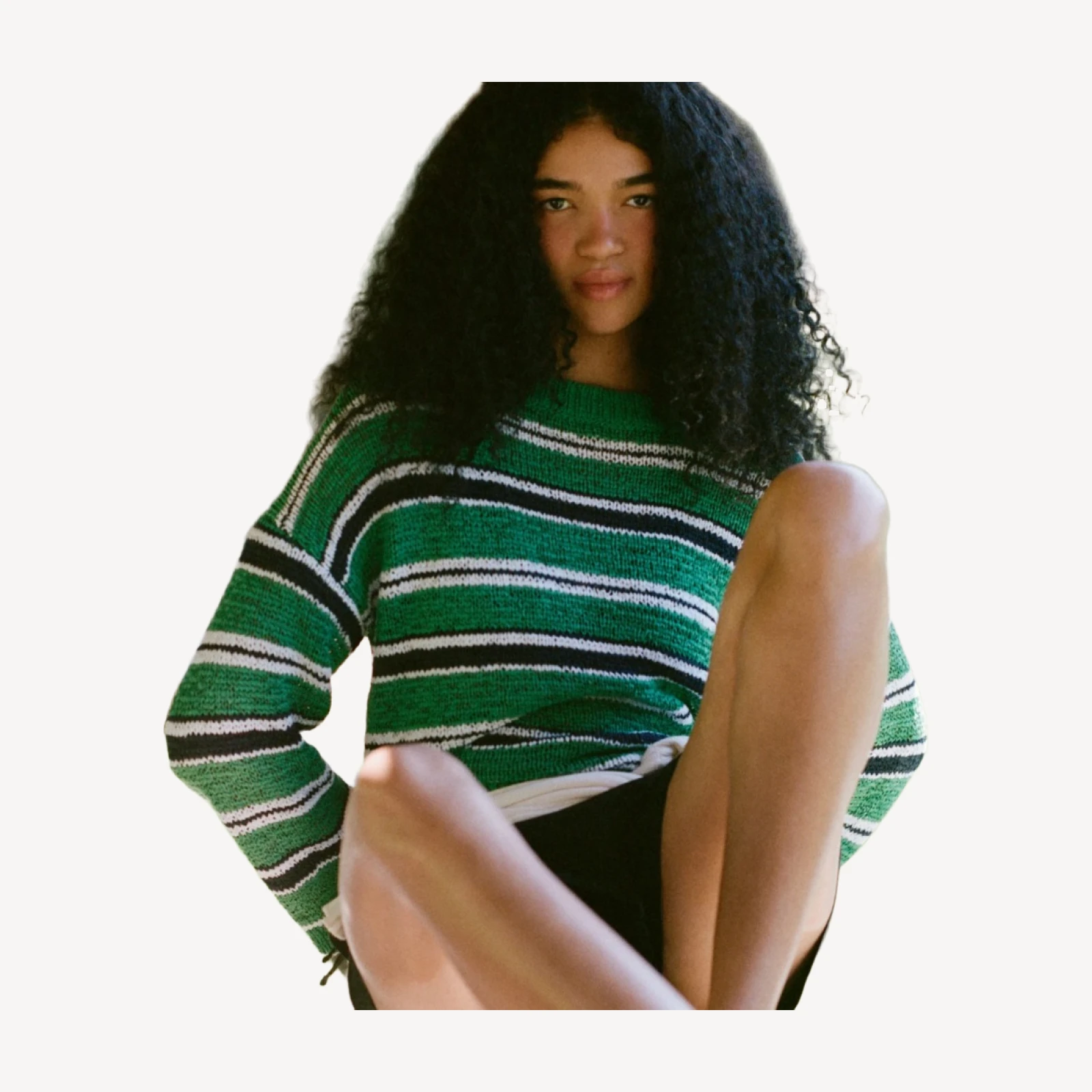 Montauk pullover sweater in multicolor stripe