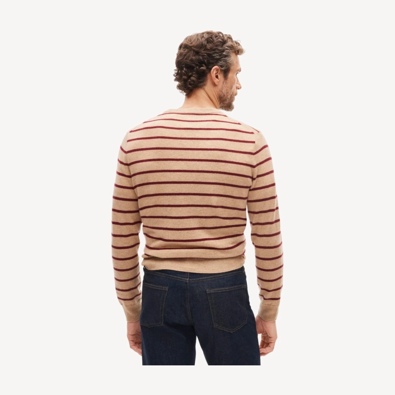 Cashmere crewneck sweater in stripe