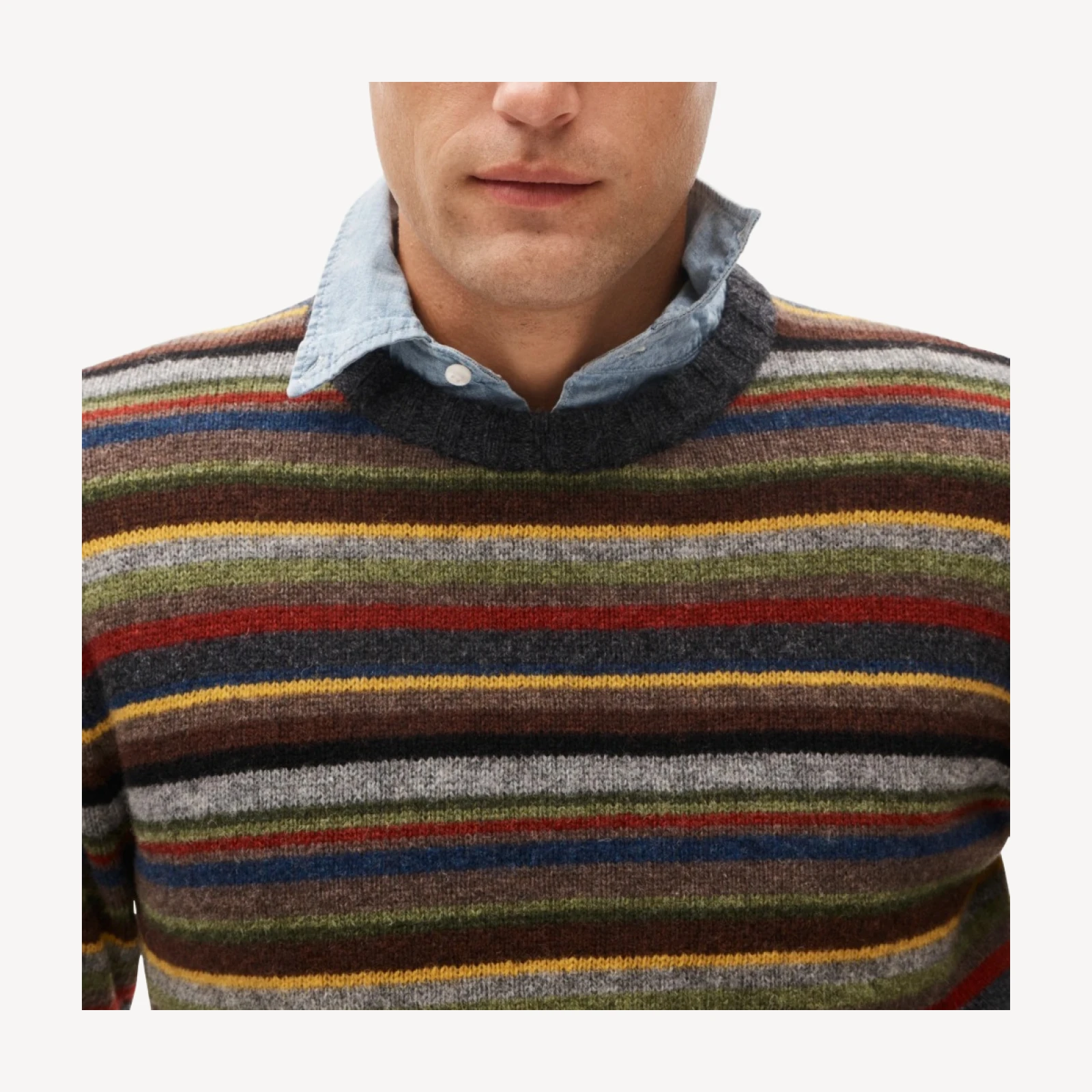 Wool sweater in multistripe
