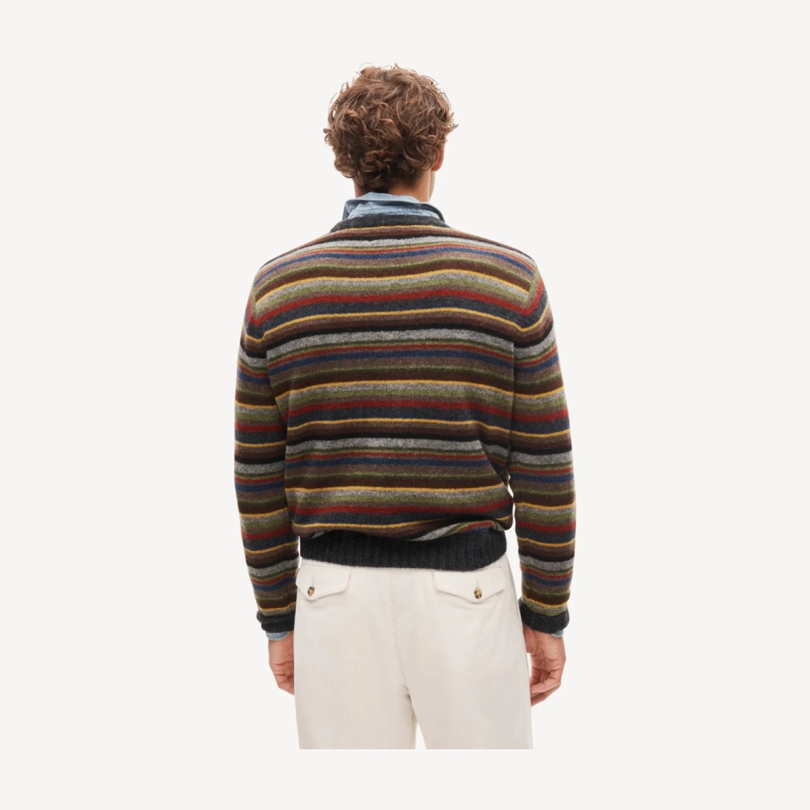 Wool sweater in multistripe
