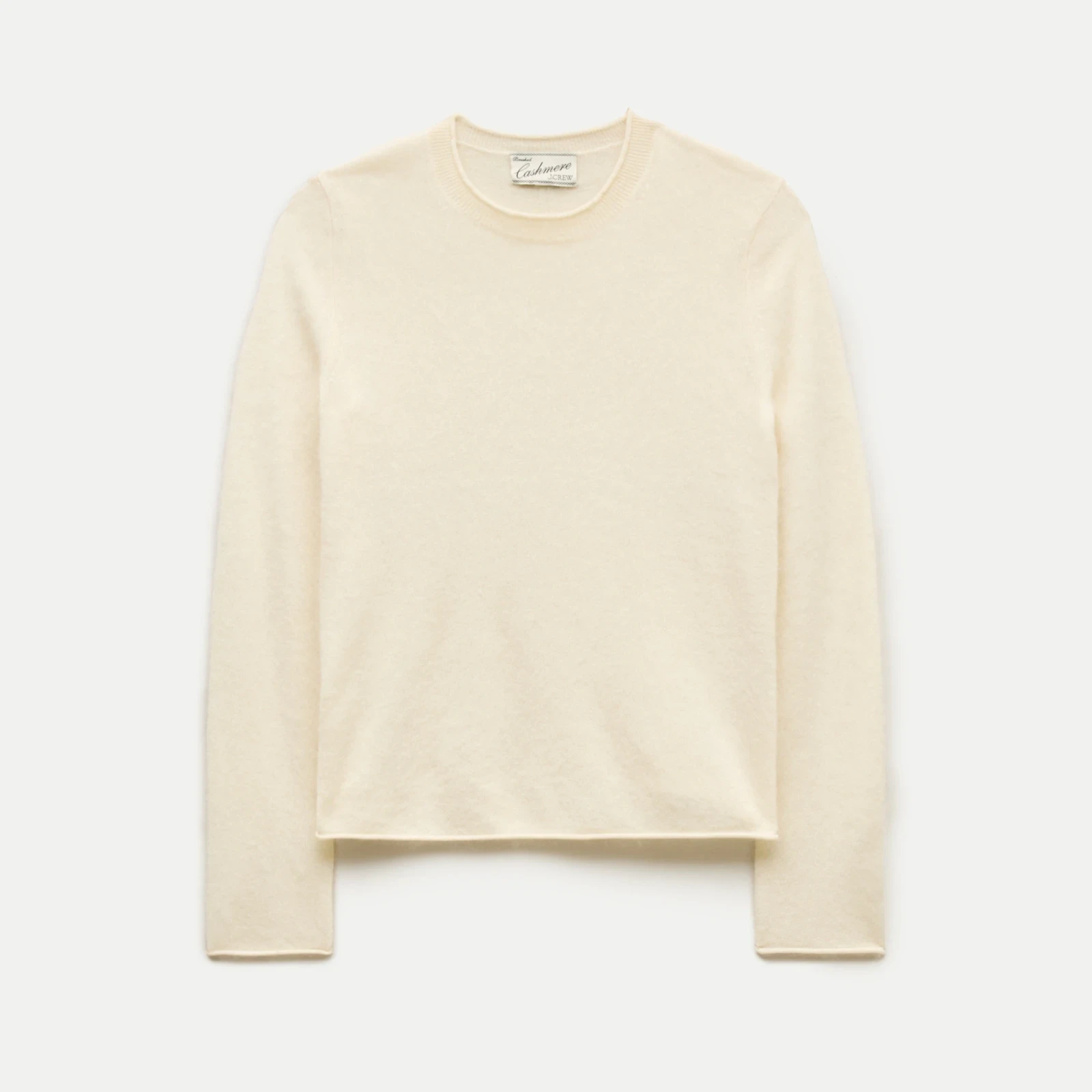 Rolled cashmere long-sleeve sweater
