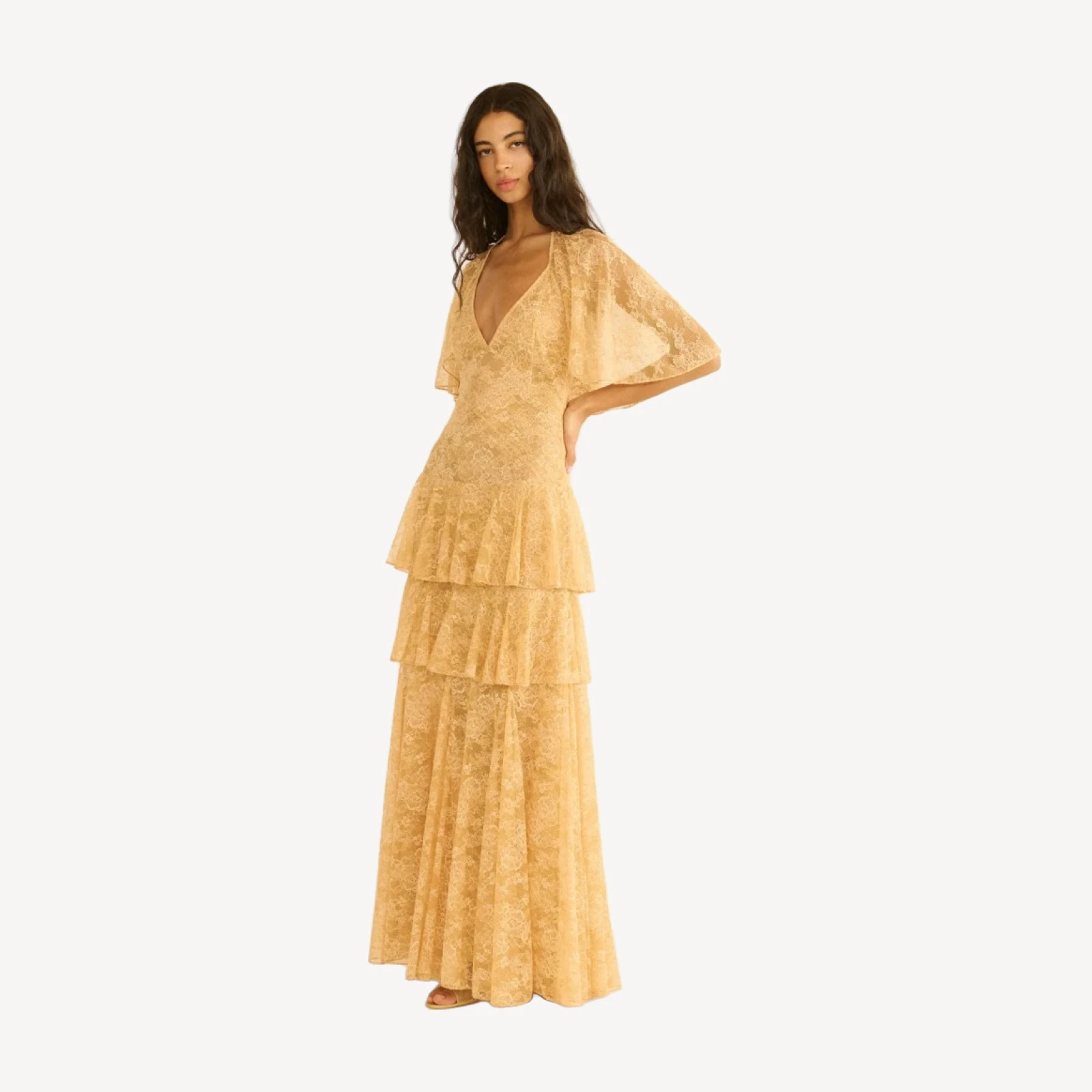 GWYNETH DRESS -- BEIGE PEARL