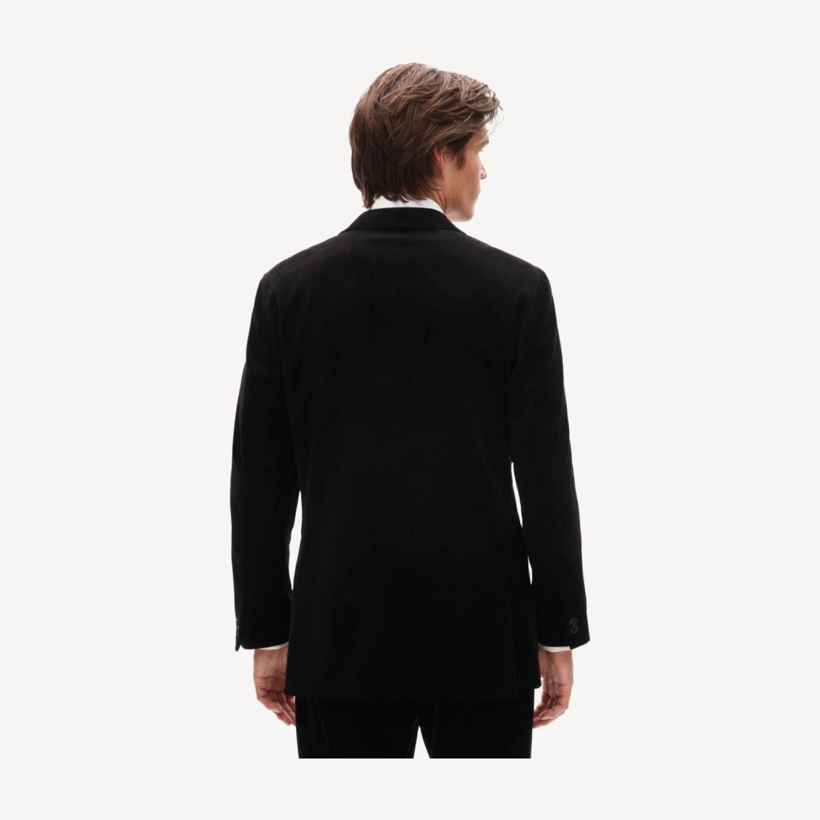 Relaxed-fit peak-lapel tuxedo jacket in Italian cotton corduroy