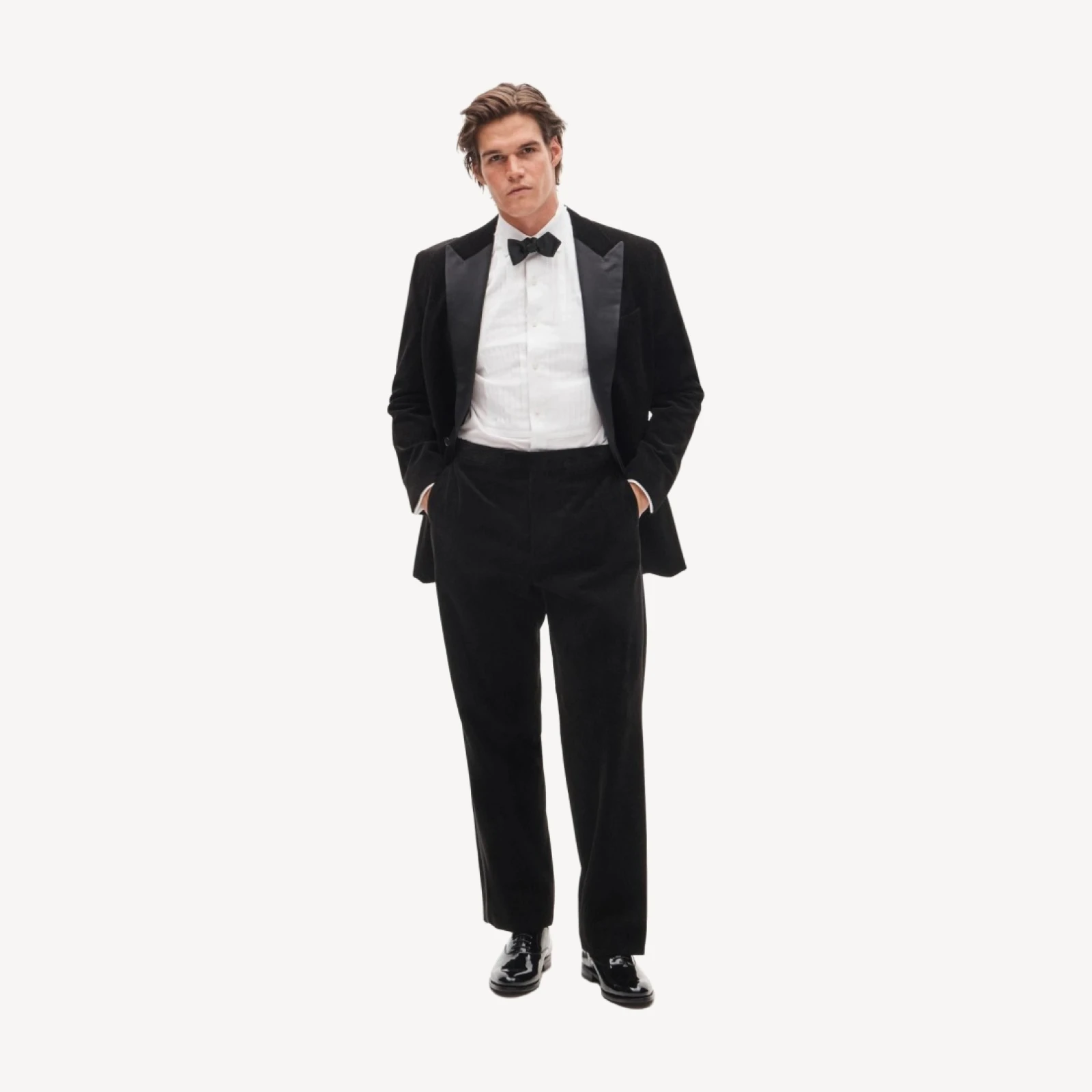 Relaxed-fit tuxedo pant in Italian cotton corduroy
